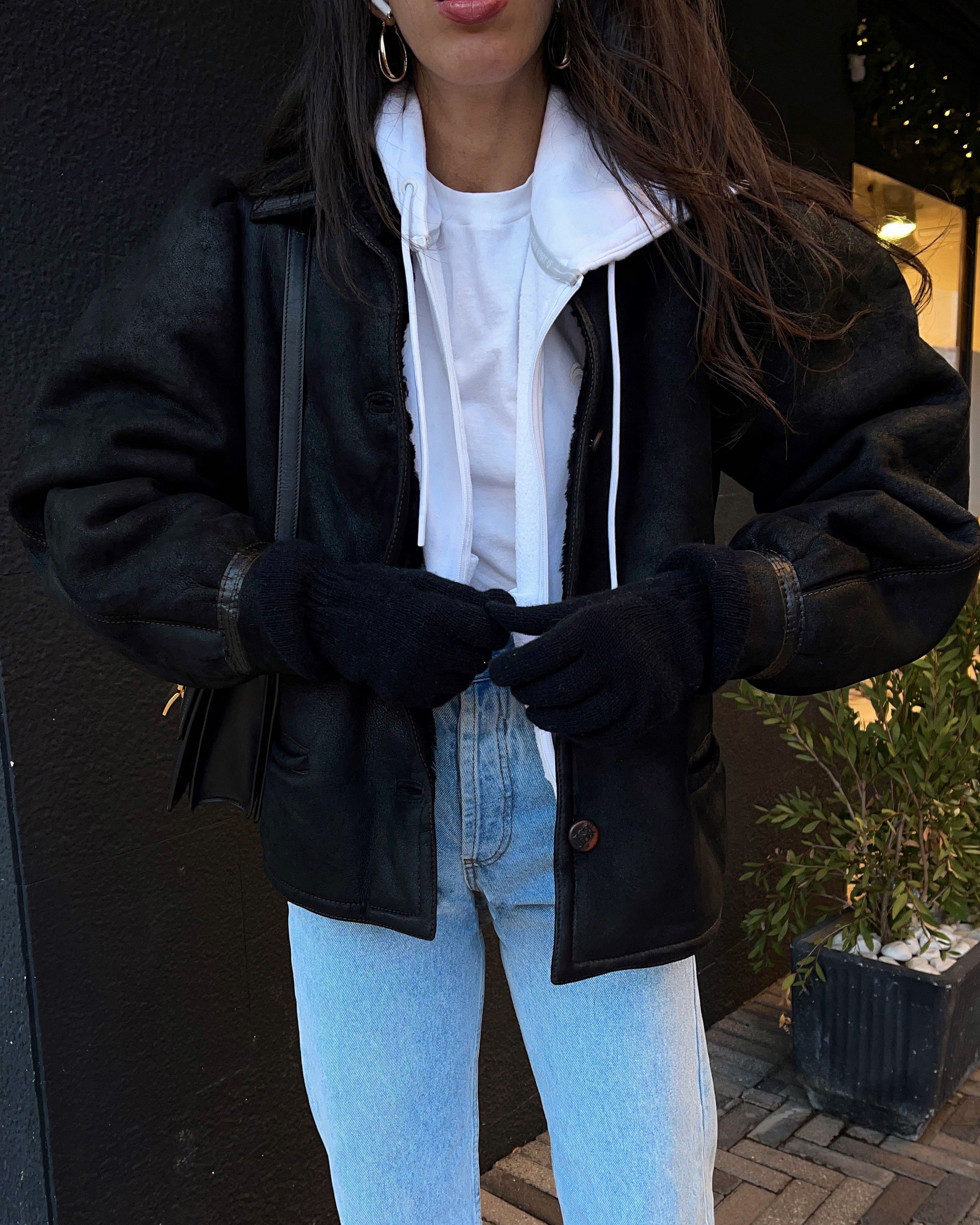 Black shearling jacket