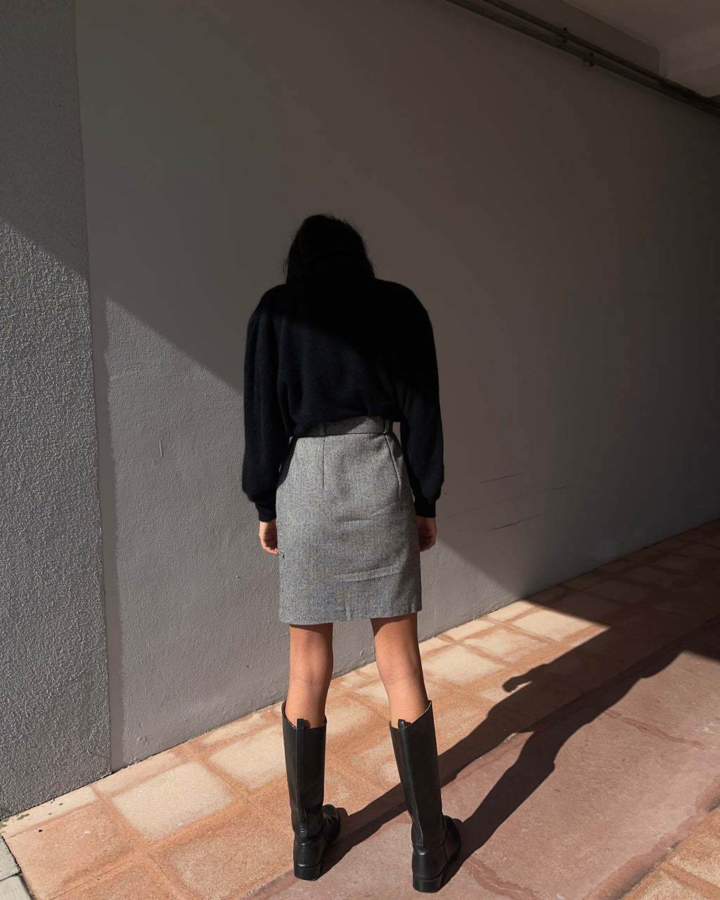 Wool blend skirt