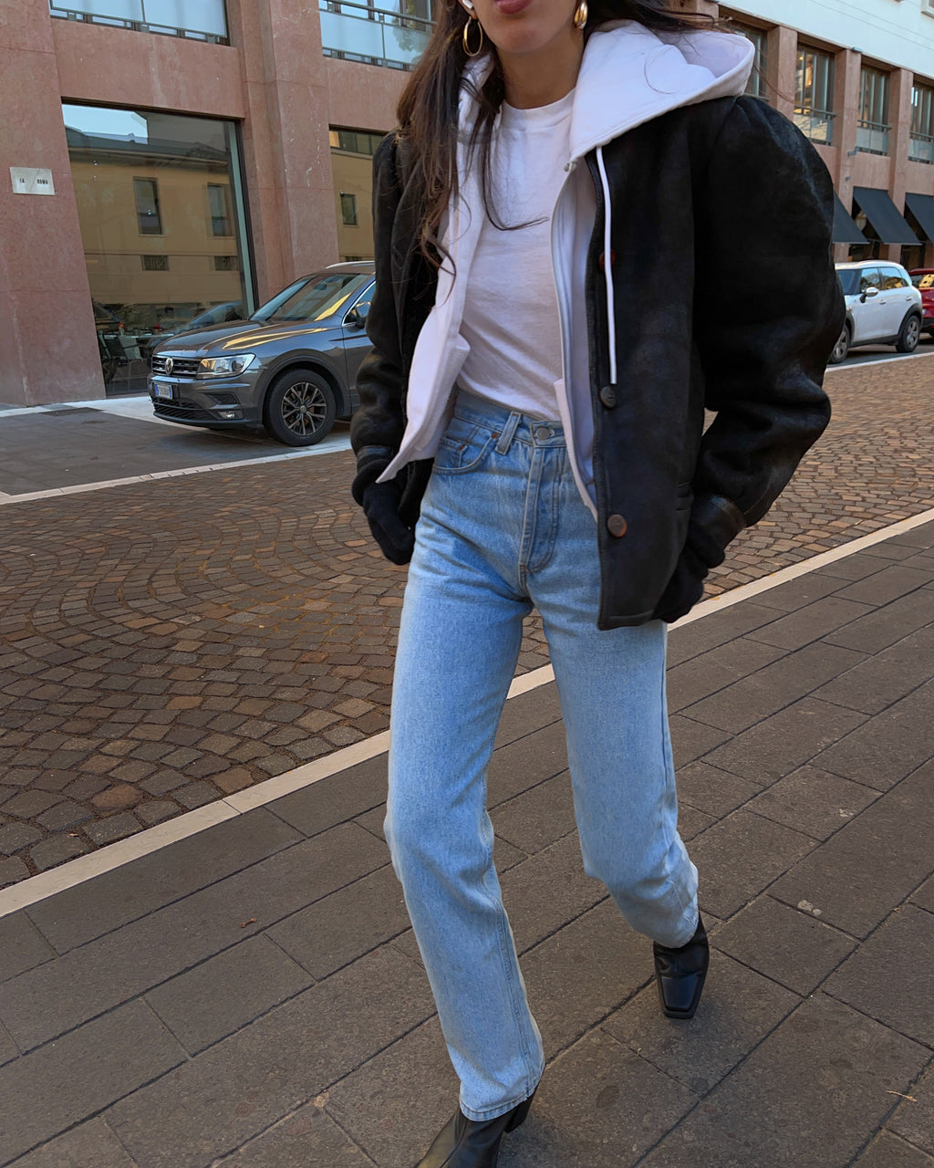 Black shearling jacket