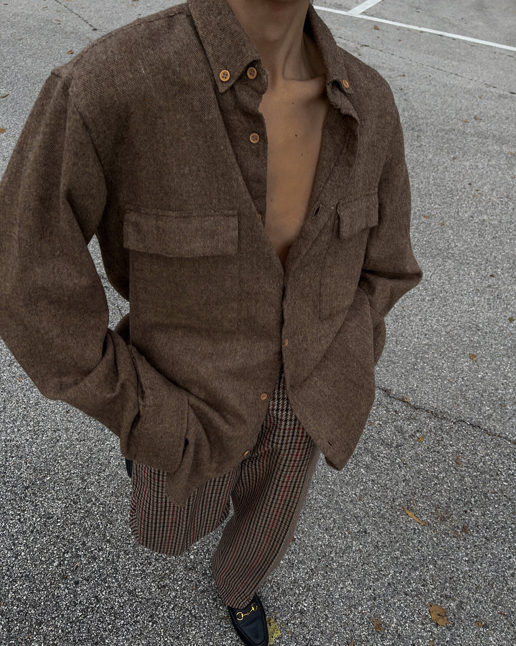 Wool blend shirt