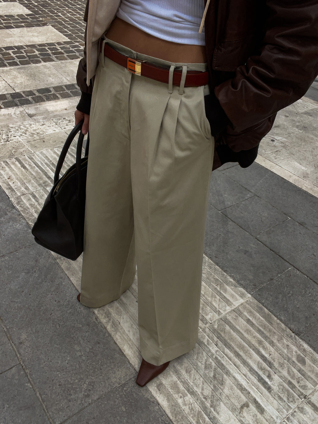 Ultra wide leg cotton trousers