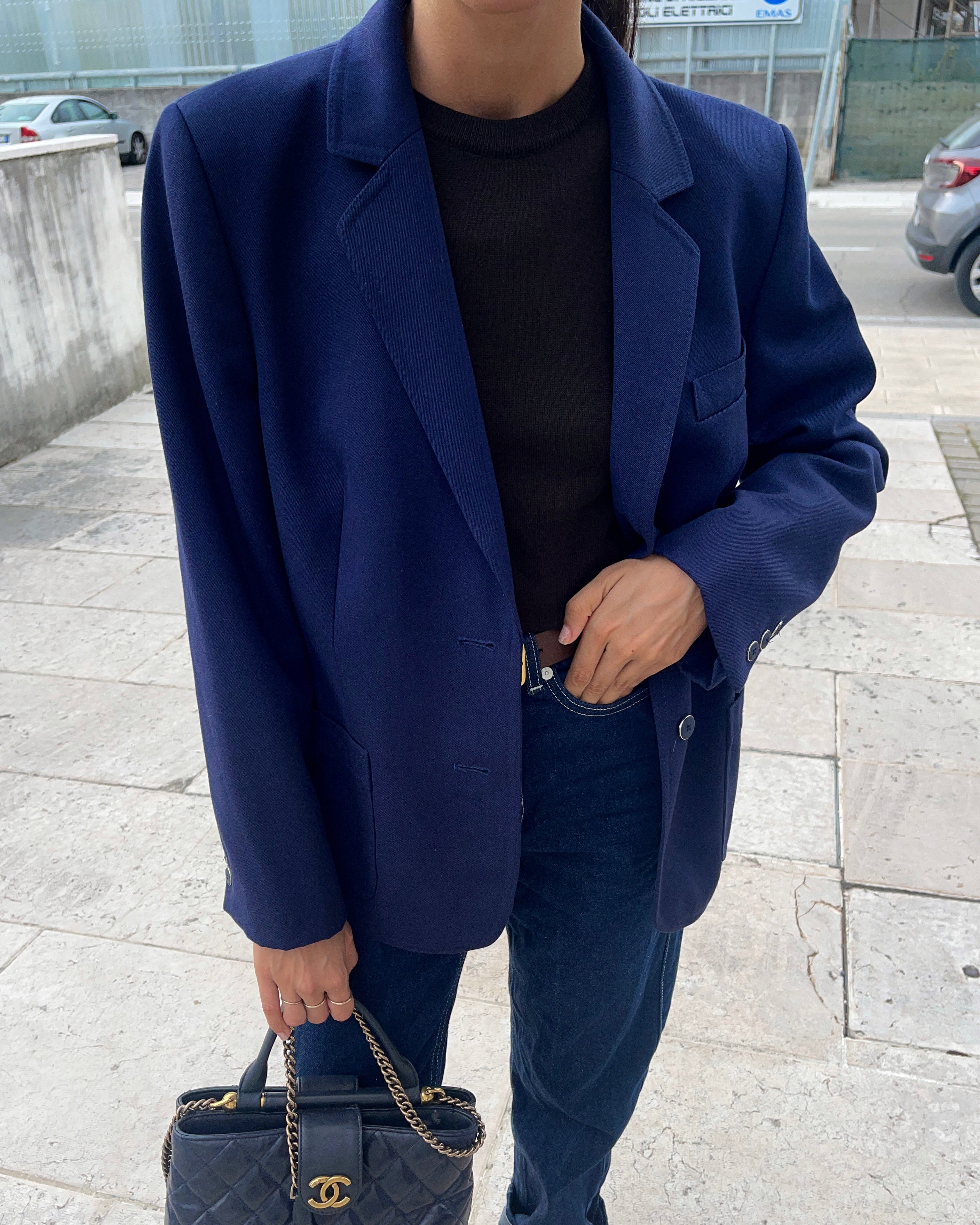 Blazer blu lana