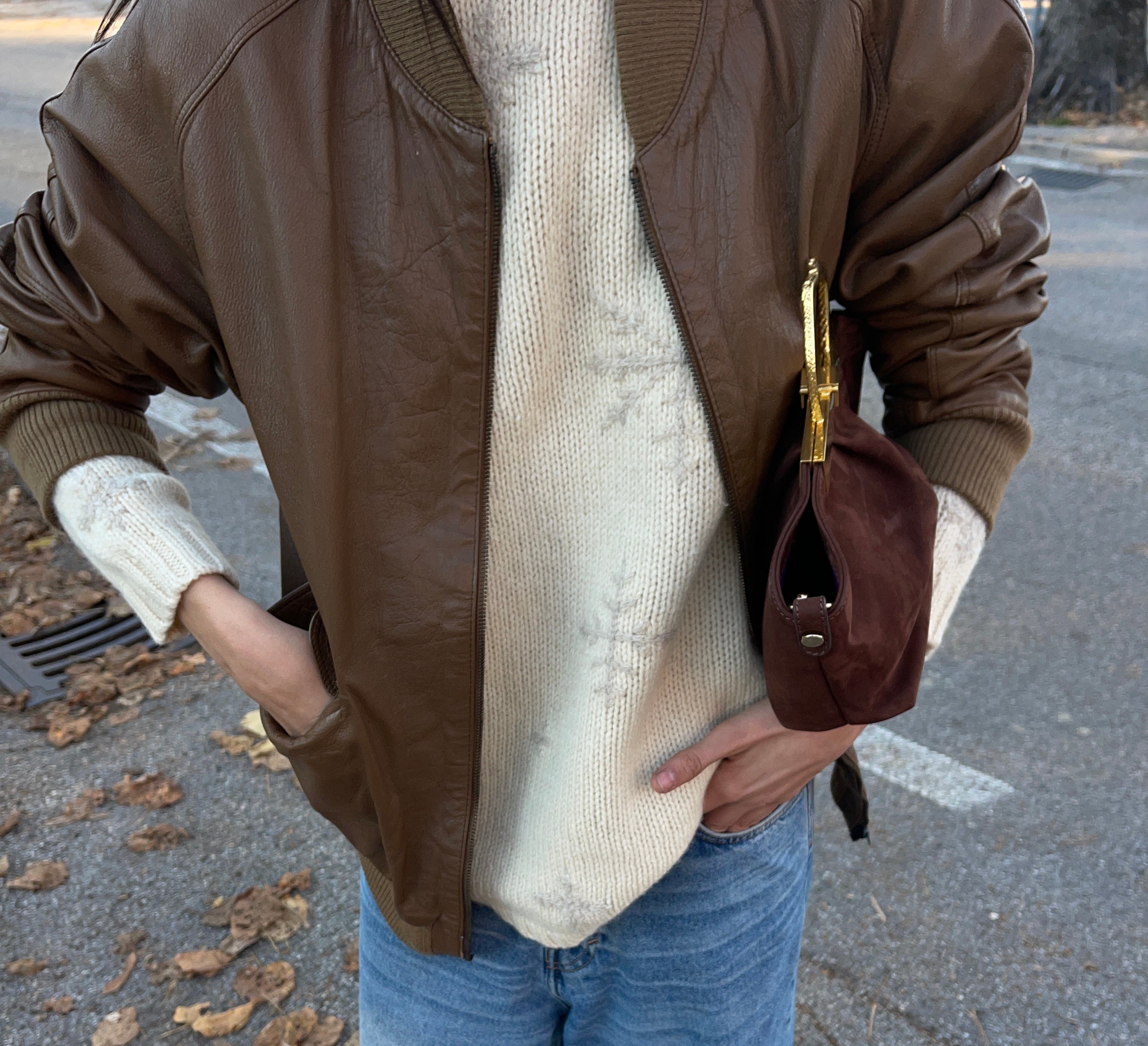 Nocciola Nappa bomber
