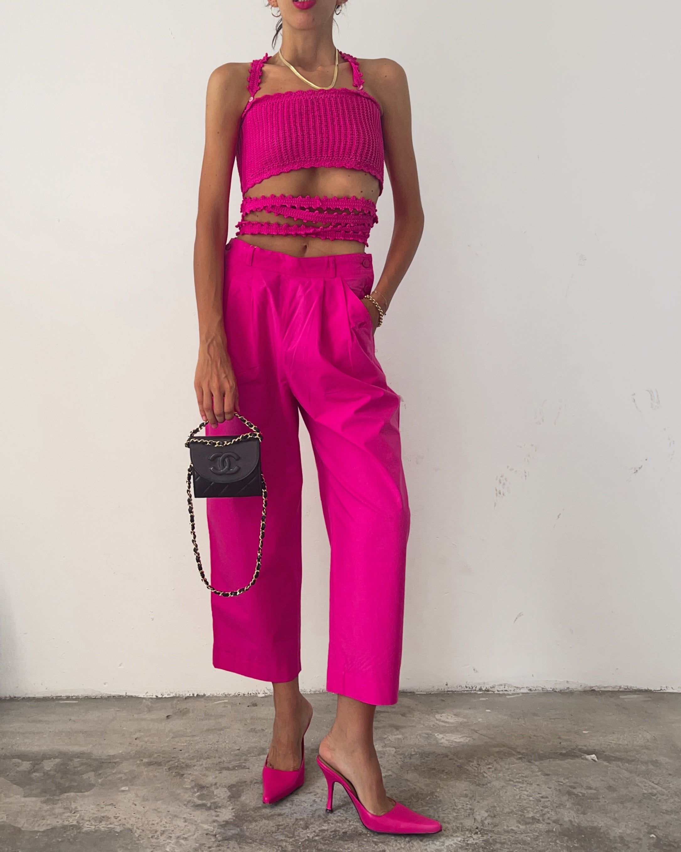SPORTMAX fucsia pants