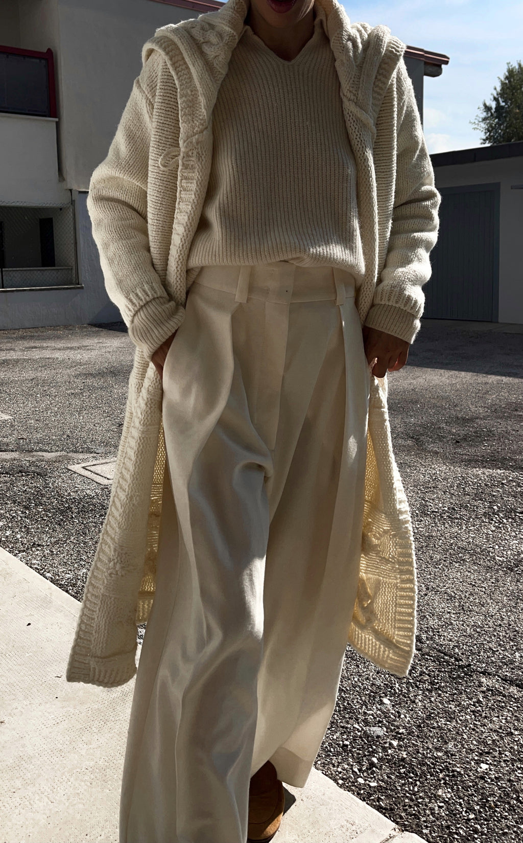 Wool blend maxi cardigan/ coat