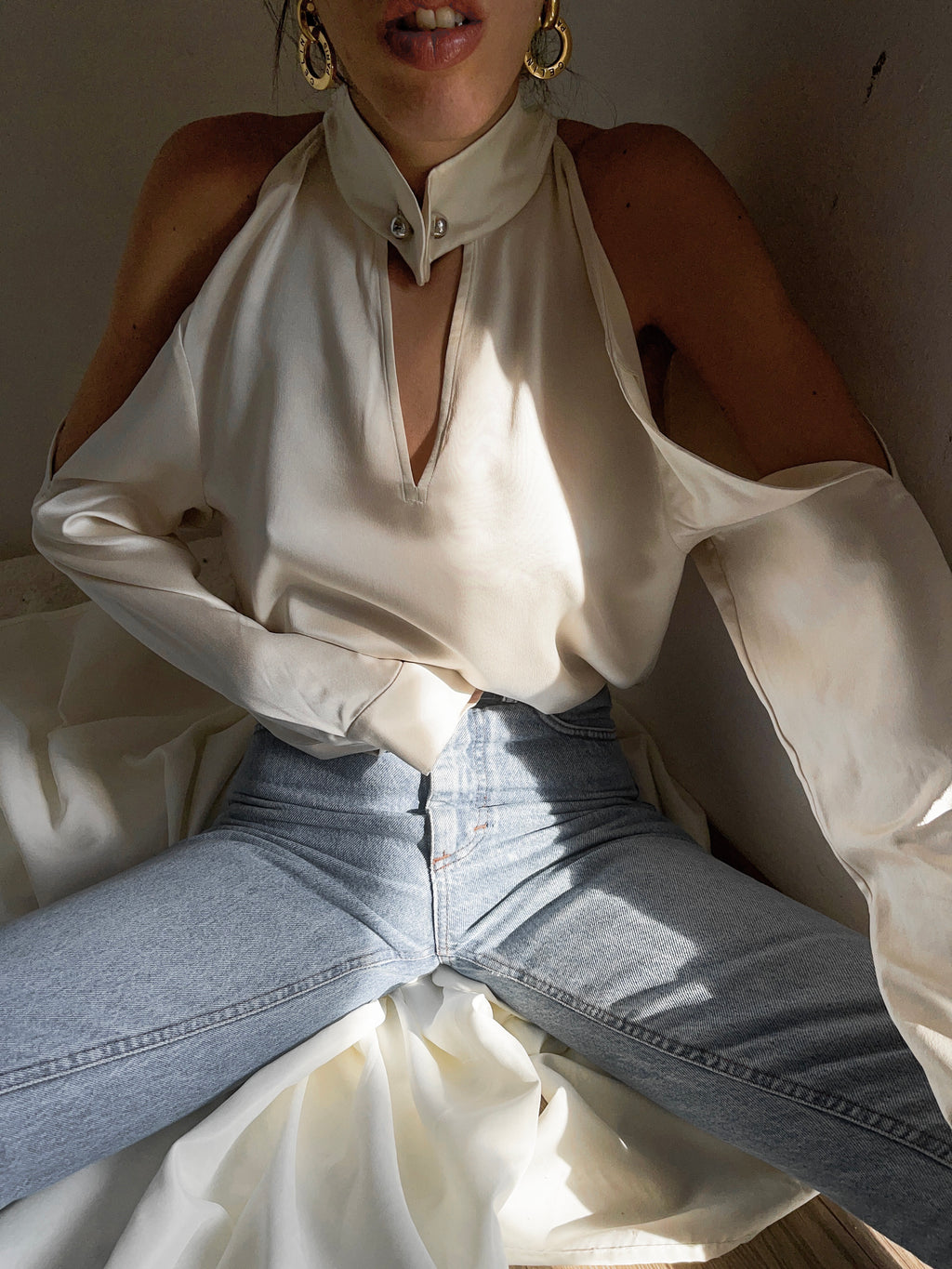 JINNNN 100% liquid silk top