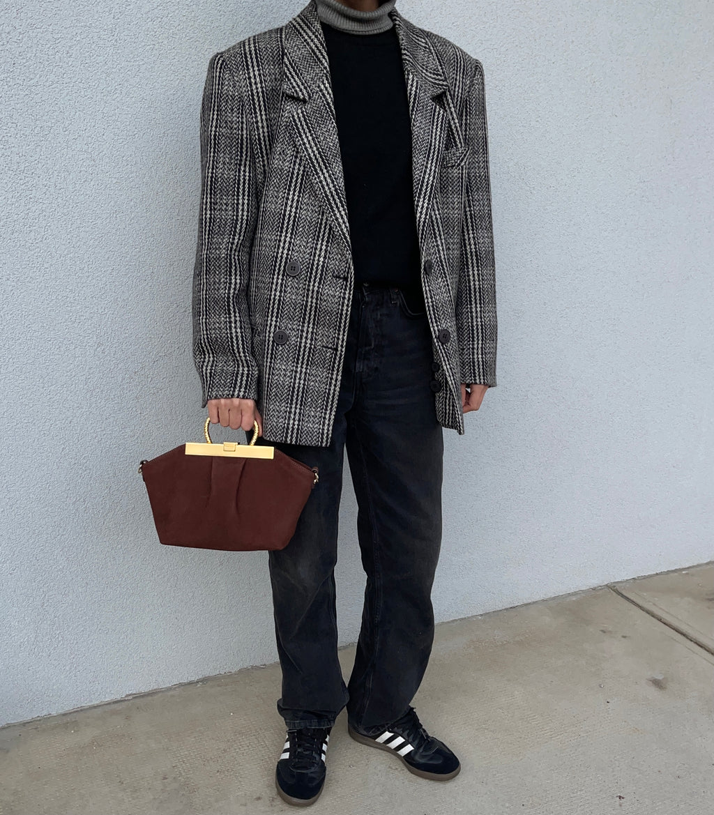Check wool blazer
