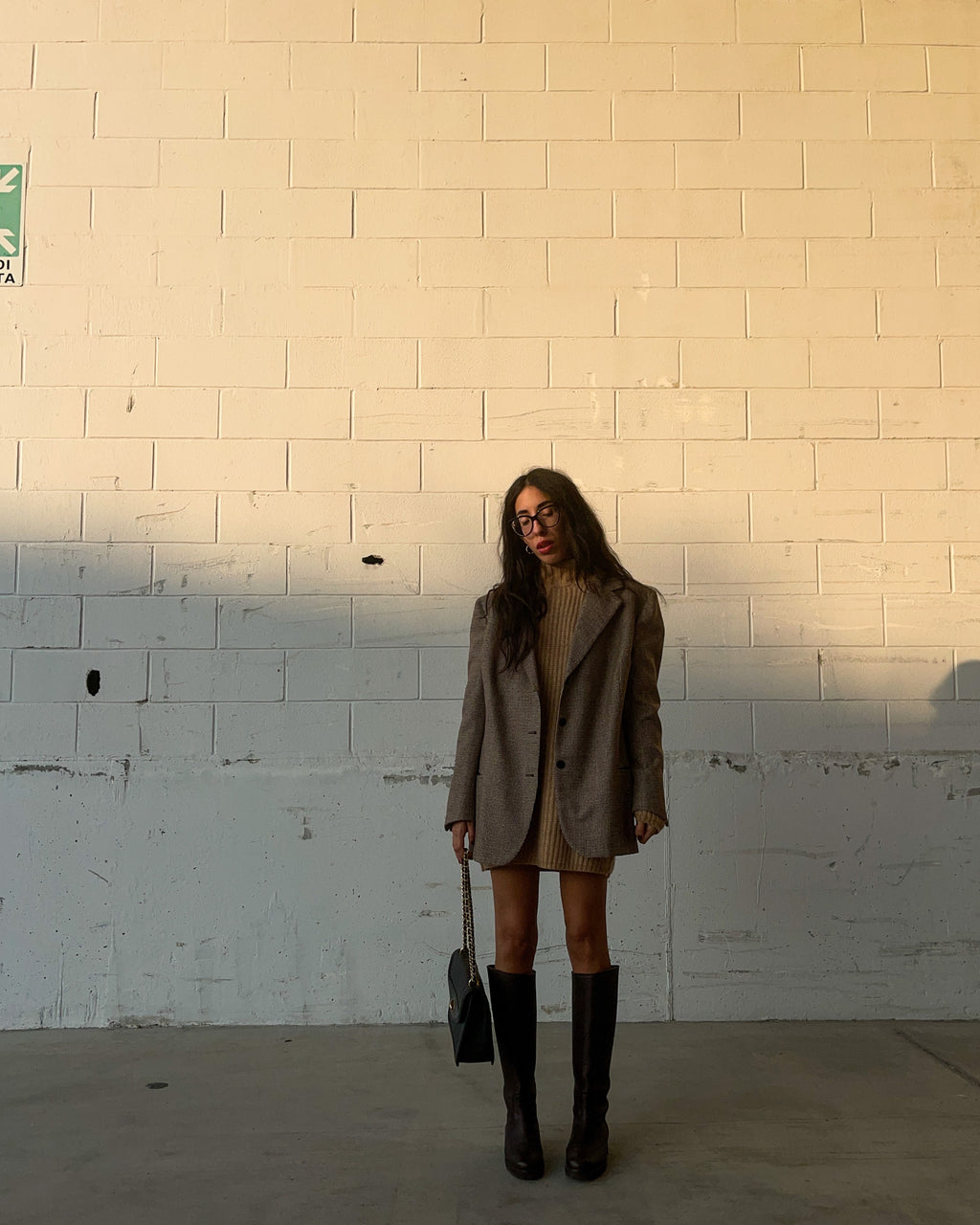 OVERSIZED BLAZER IN PIED DE POULE