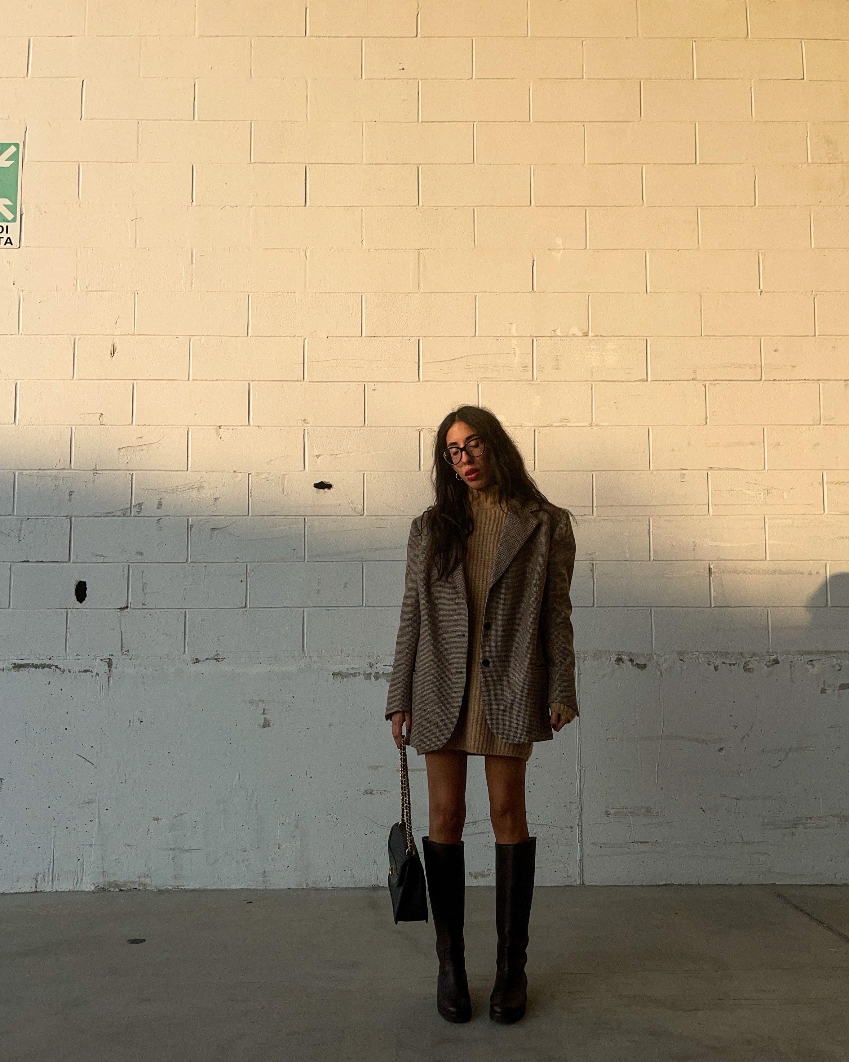OVERSIZED BLAZER IN PIED DE POULE