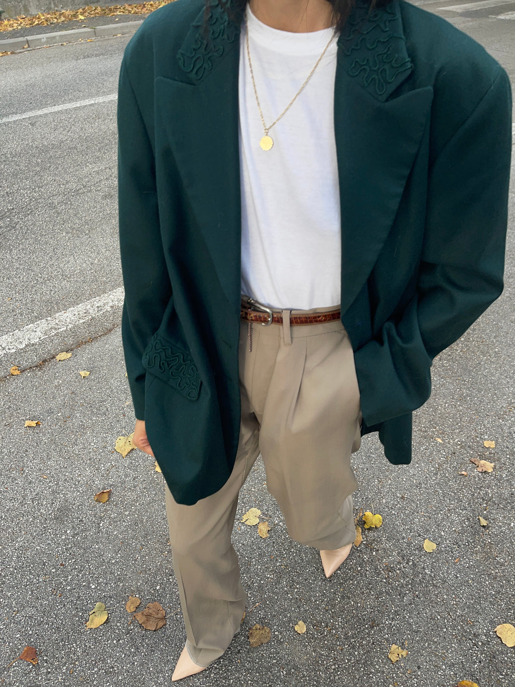 Green wool Balestra blazer
