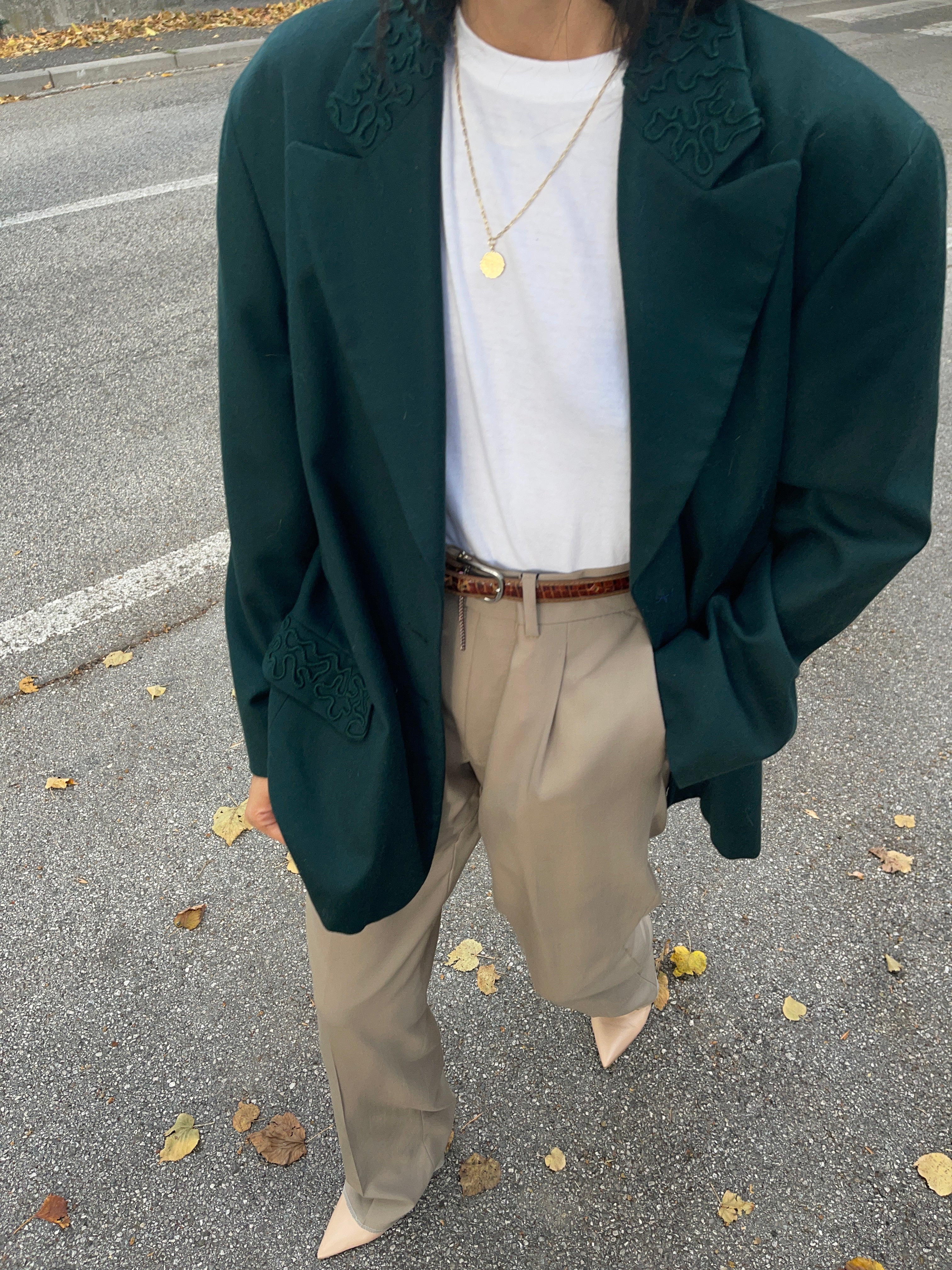 Green wool Balestra blazer