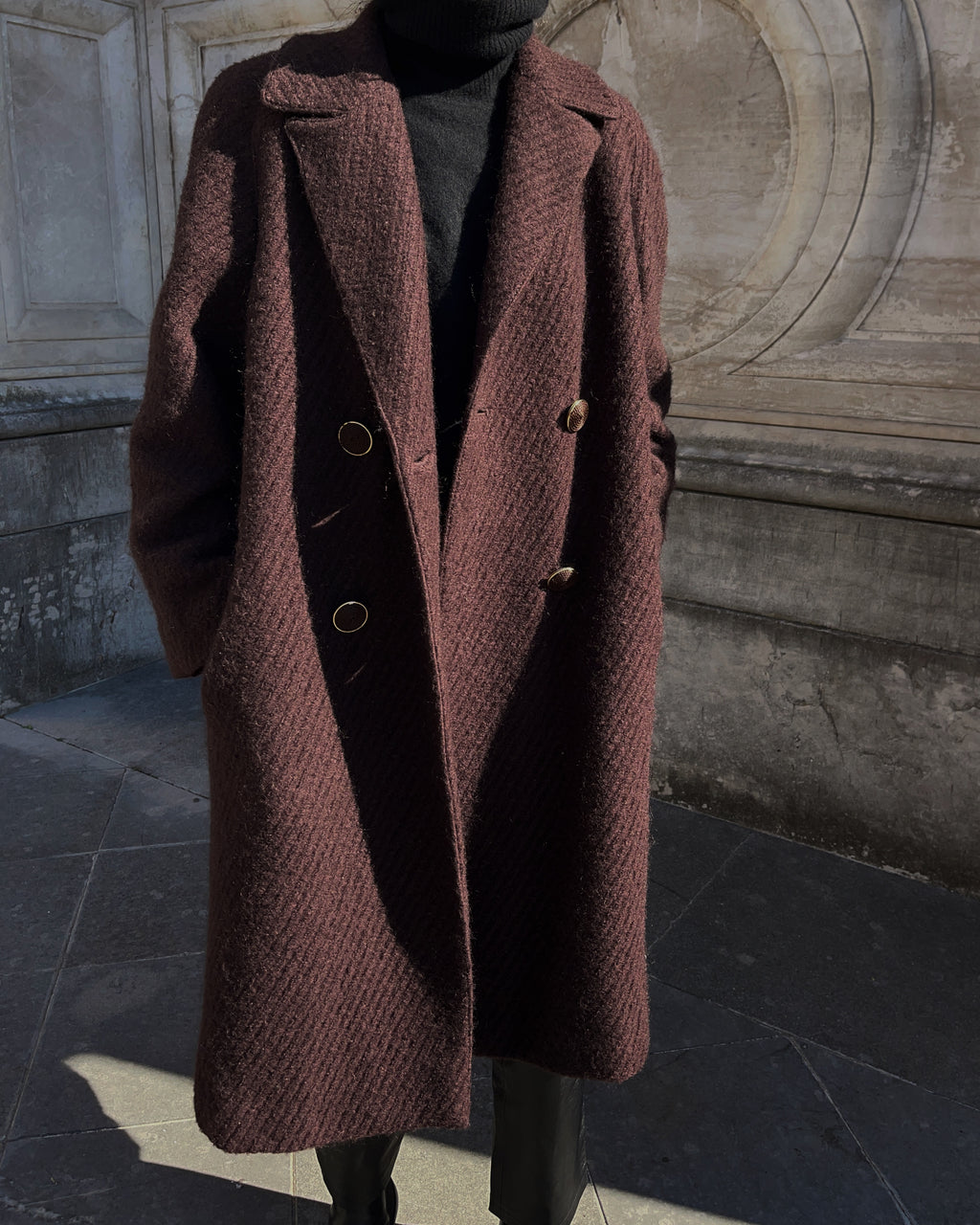 Chocolate wool coat