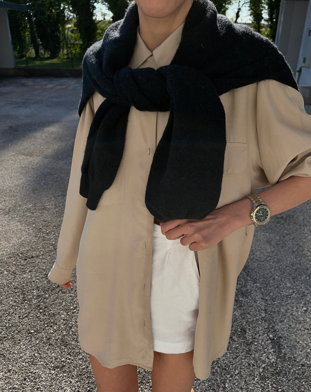 Camicione 100% seta beige