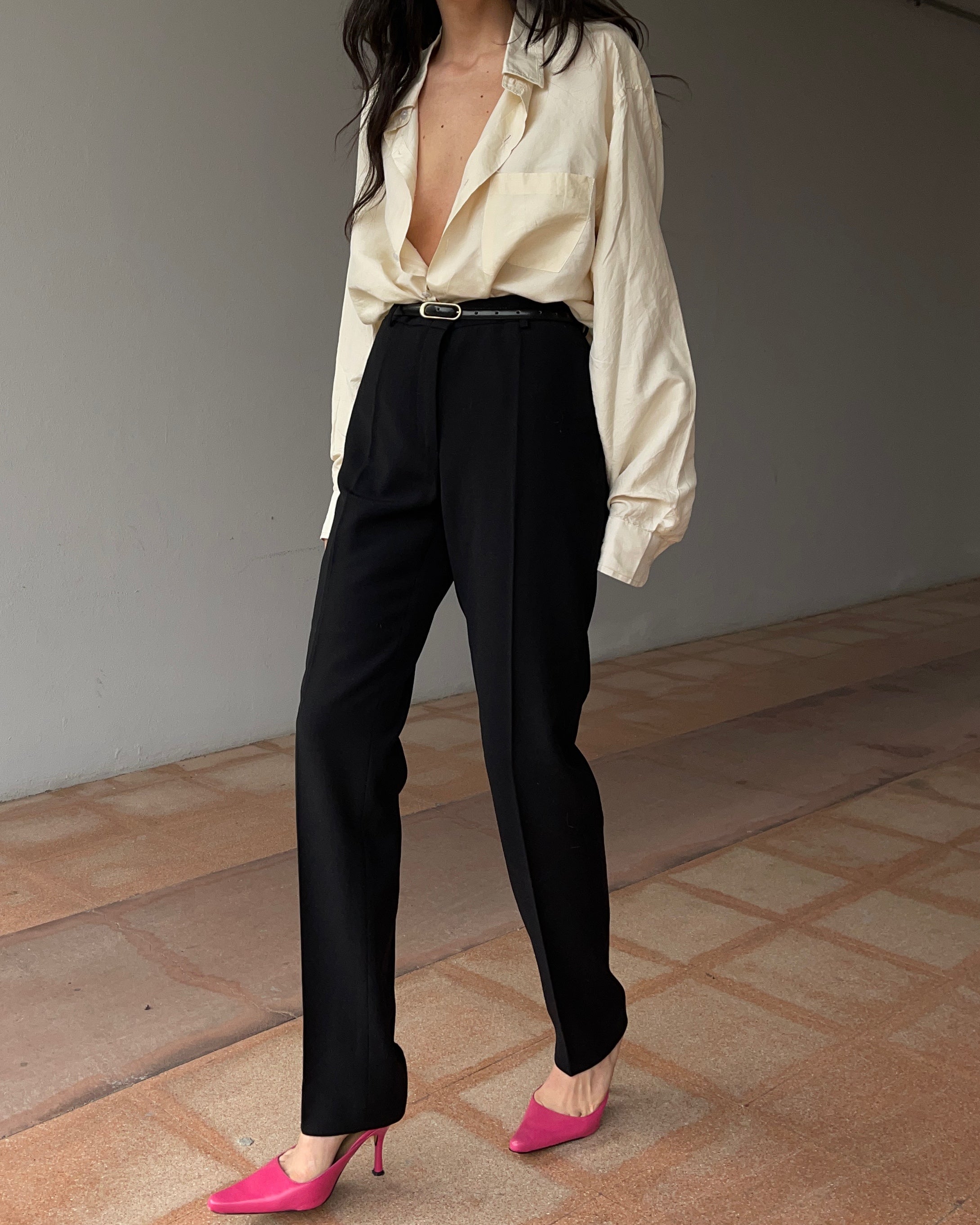 Moschino black wool trousers