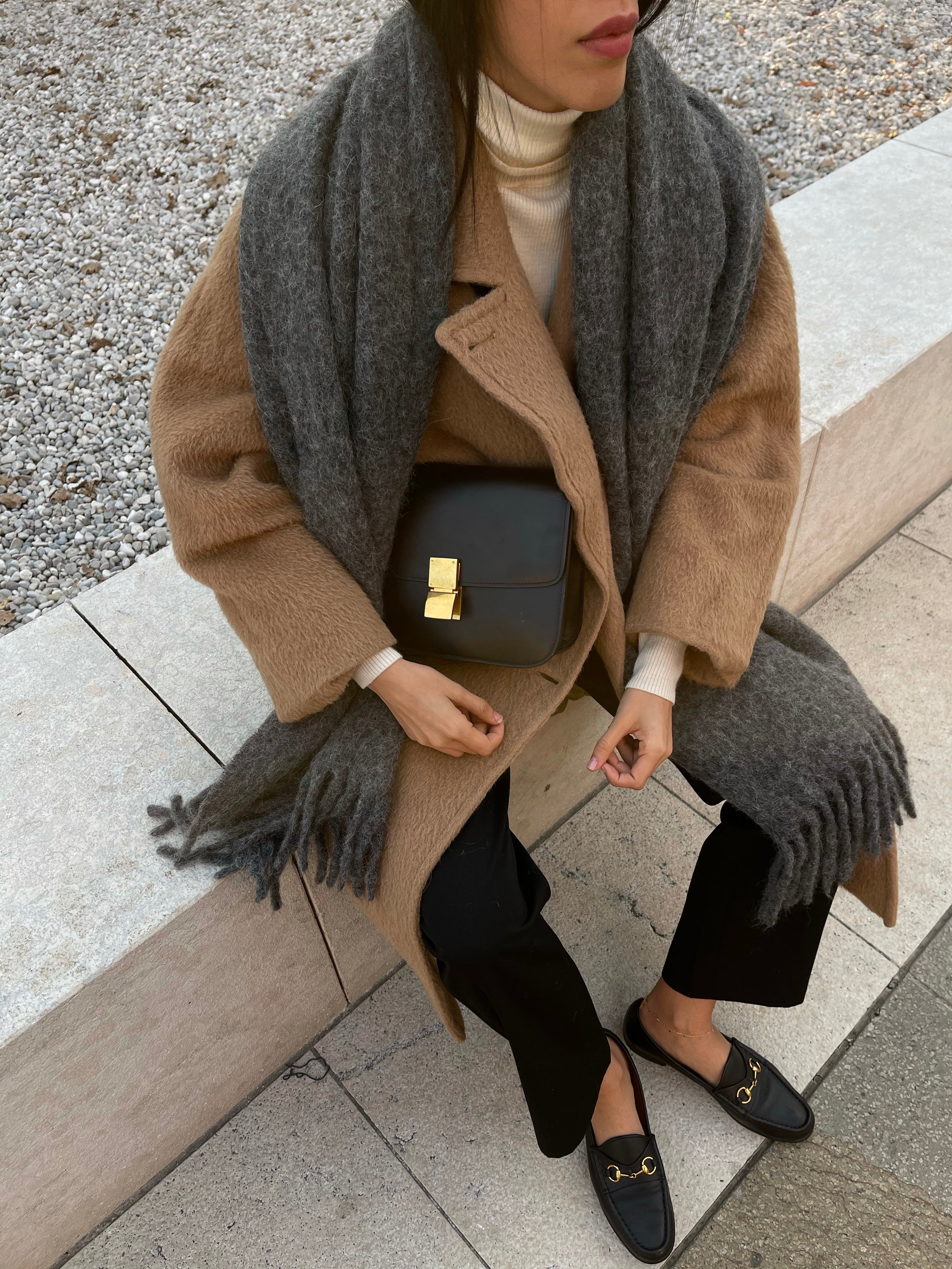 Camel furry coat