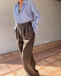 wide leg pleated trousers