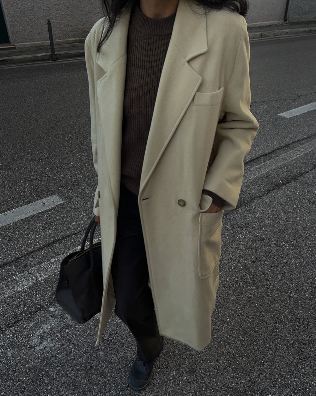 Cappotto bianco panna