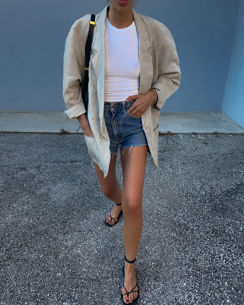Oversize linen blazer