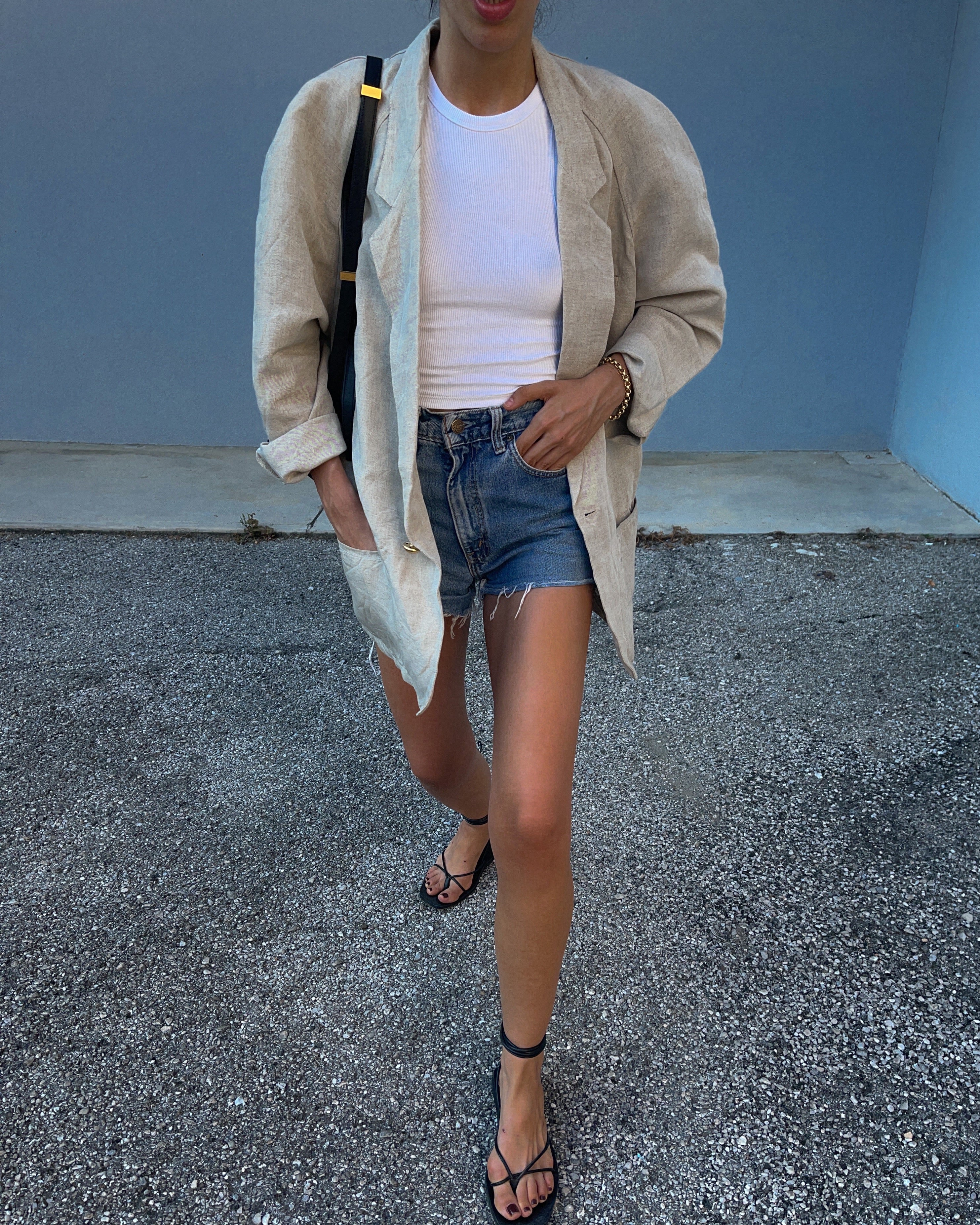 Oversize linen blazer
