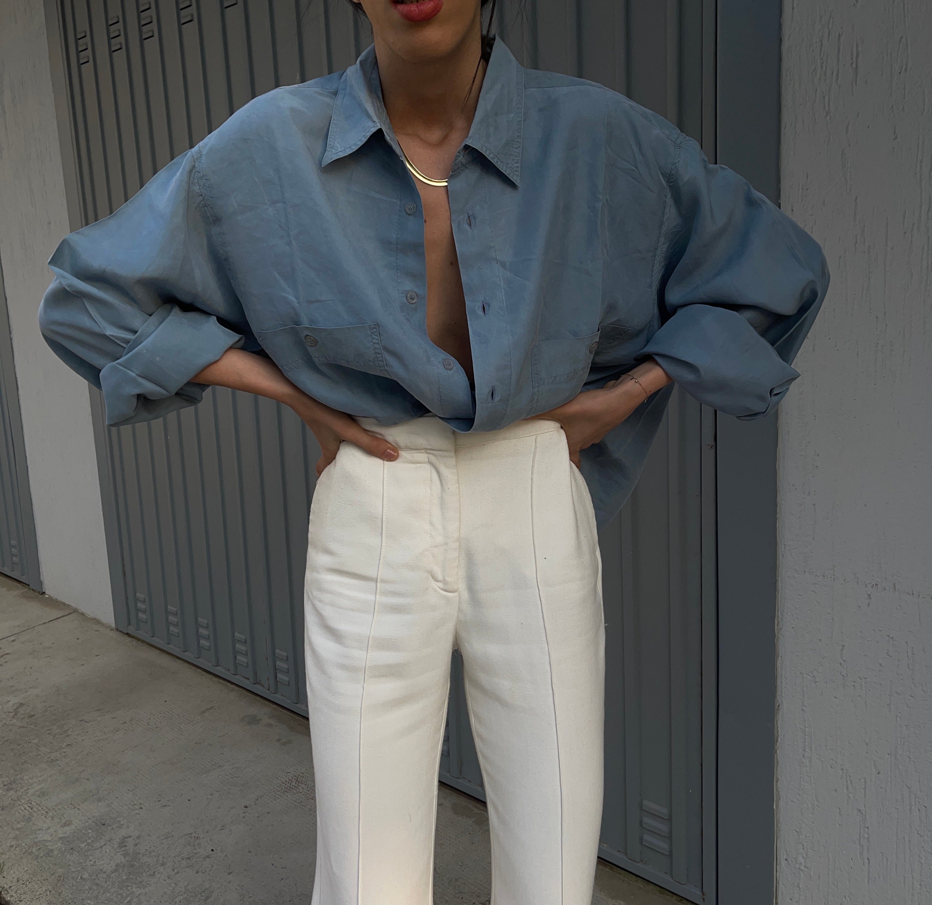 100% silk ceruleo shirt