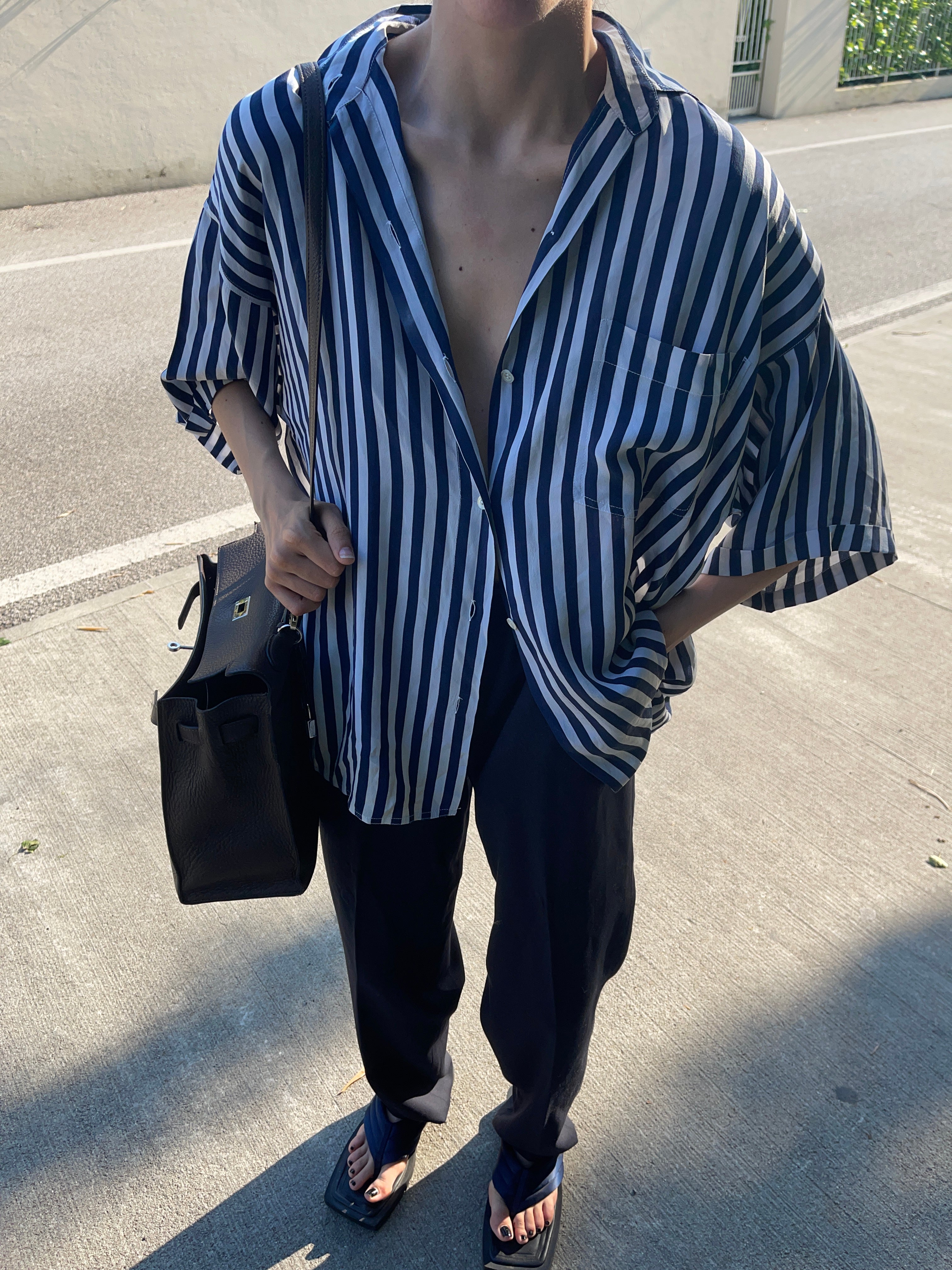 100 silk striped shirt