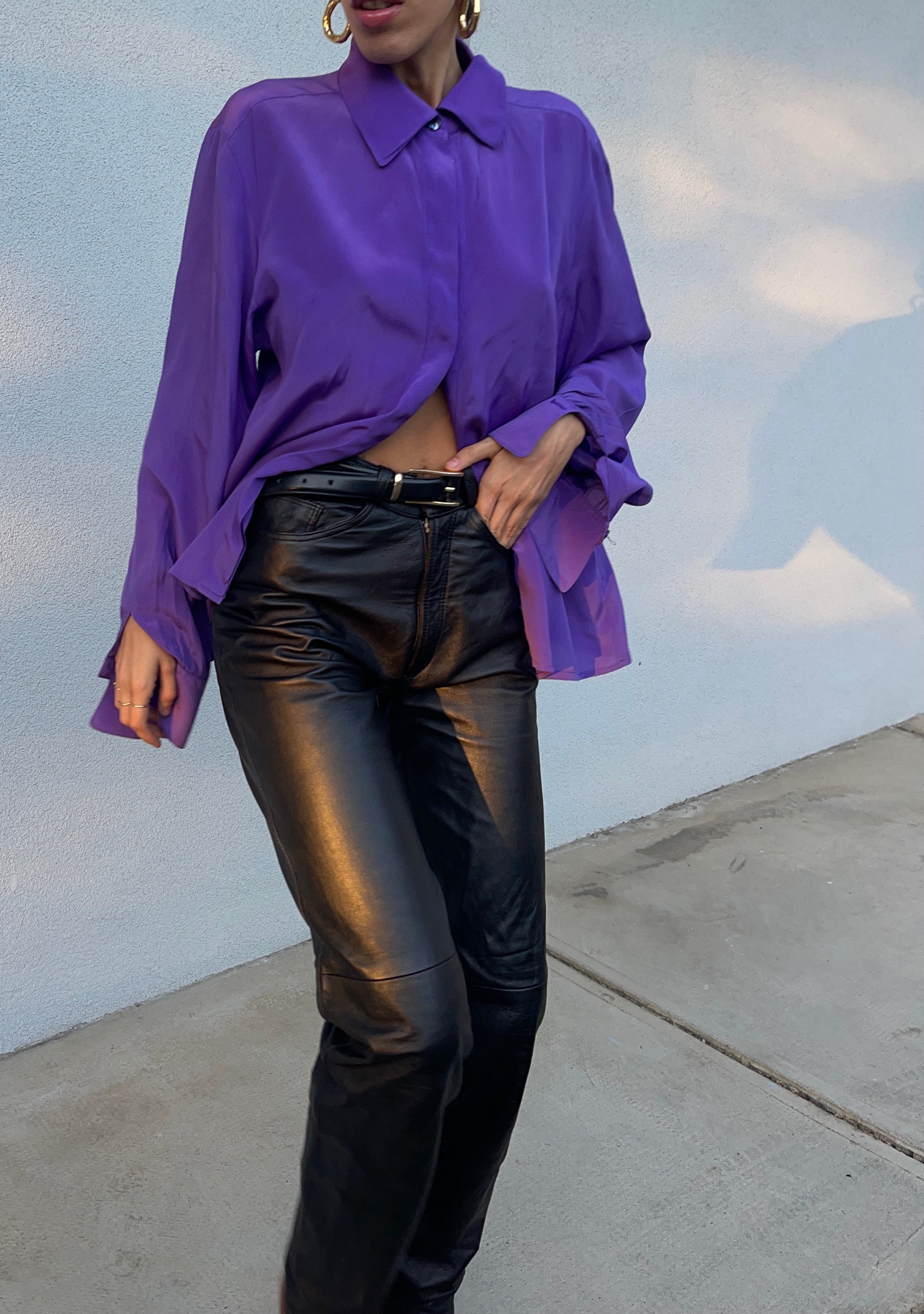 Silk blend Violet shirt