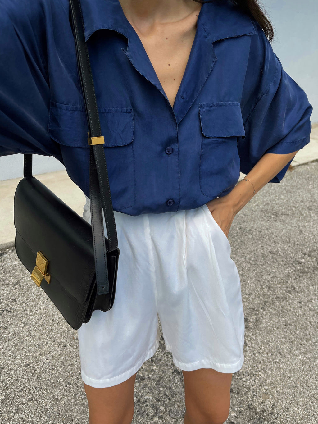 100% silk blue shirt