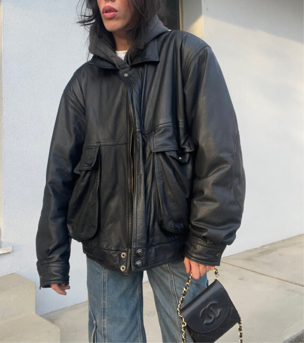Nappa leather  Bomber jacket