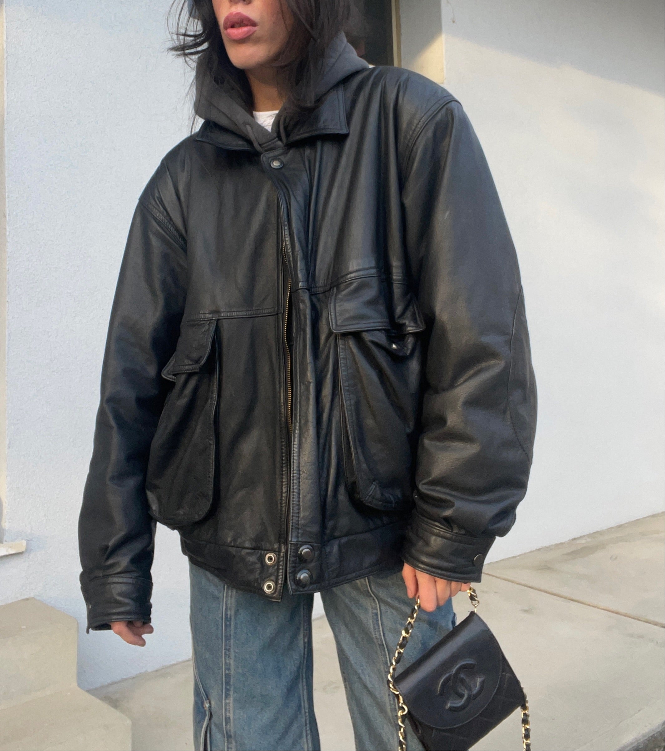 Nappa leather  Bomber jacket