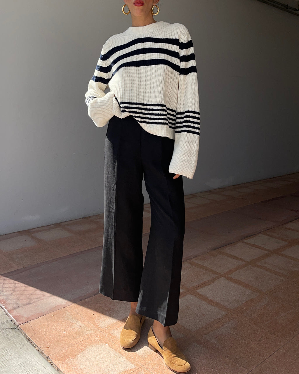 Max Mara black linen pants