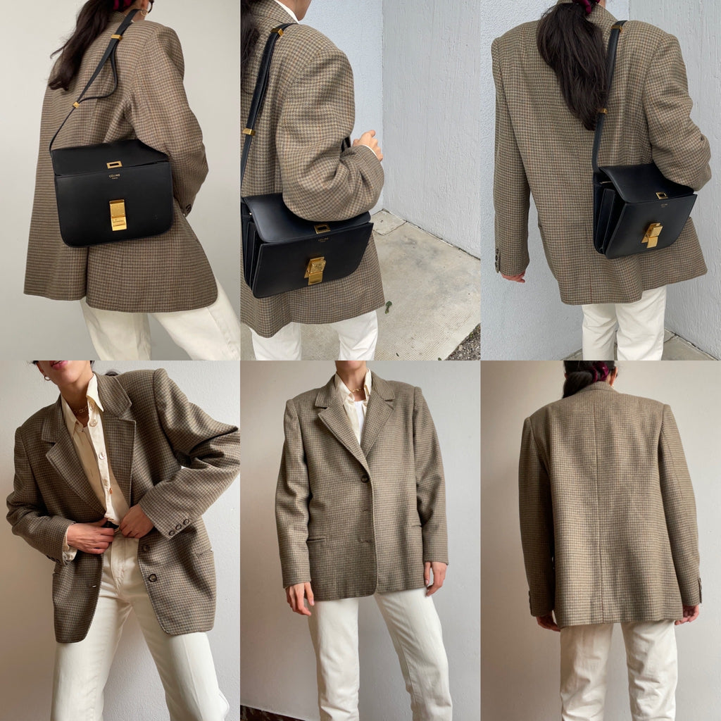 100% wool checkered blazer
