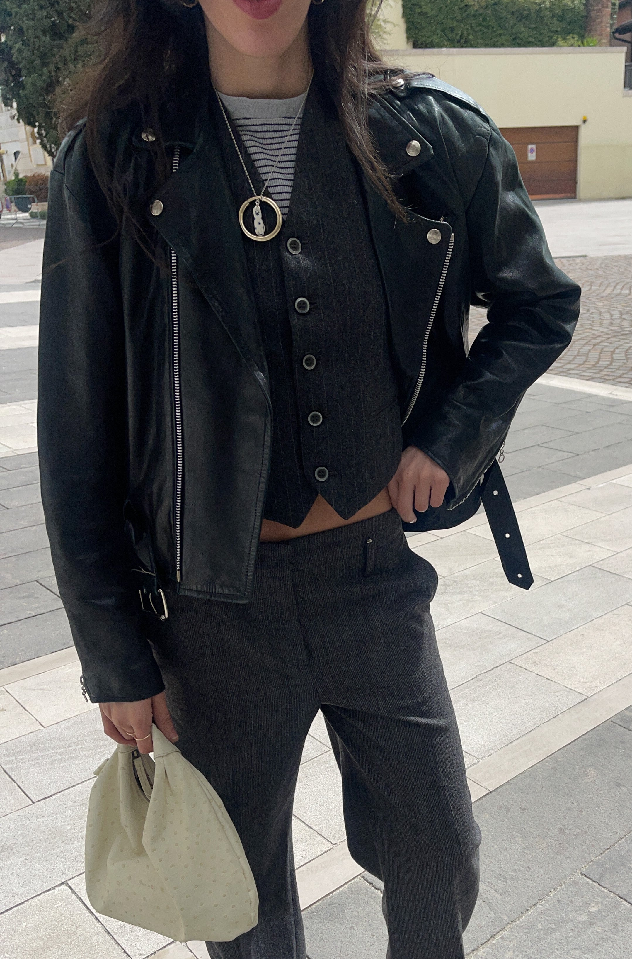Chiodo vintage pelle