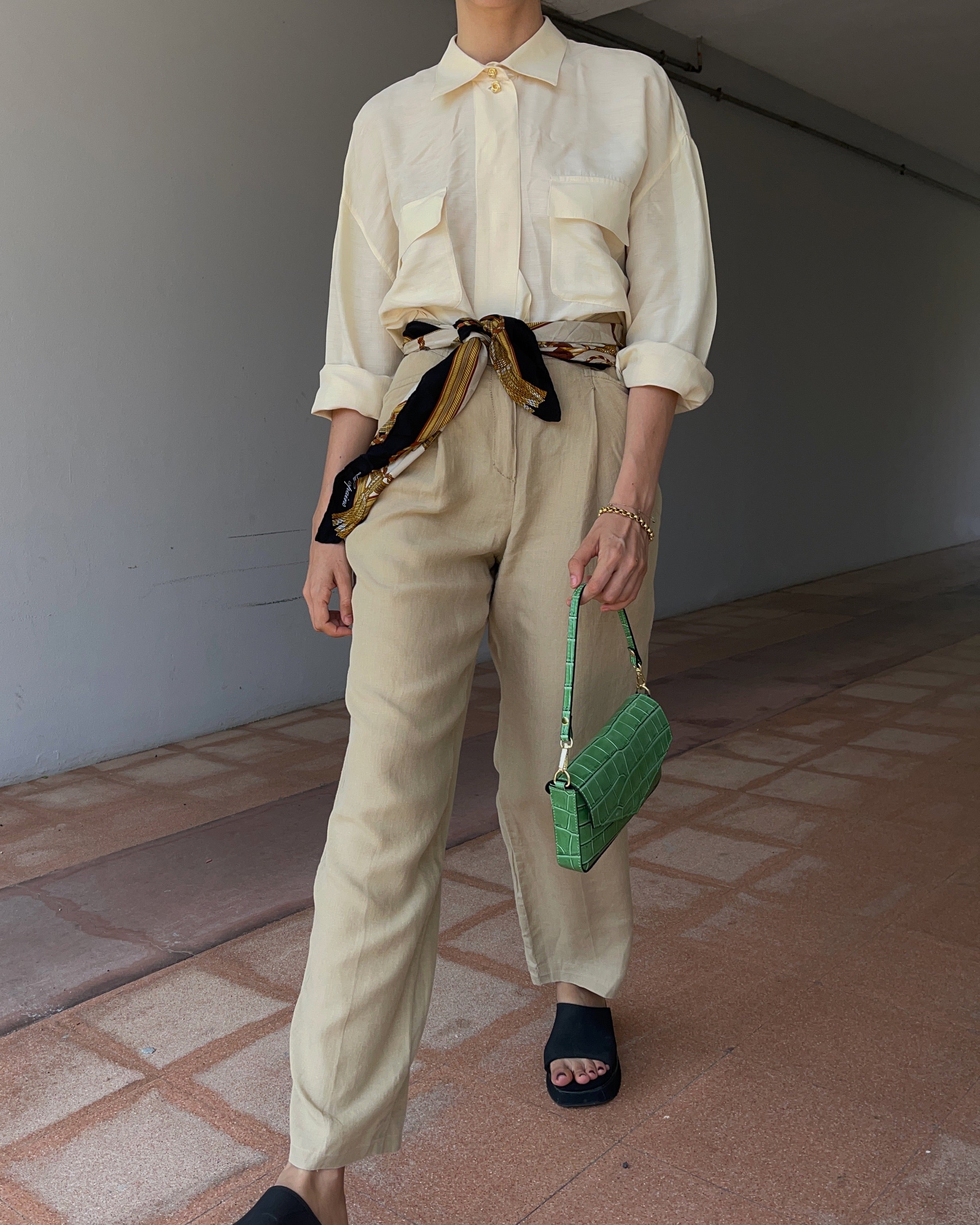 100 silk ivory shirt