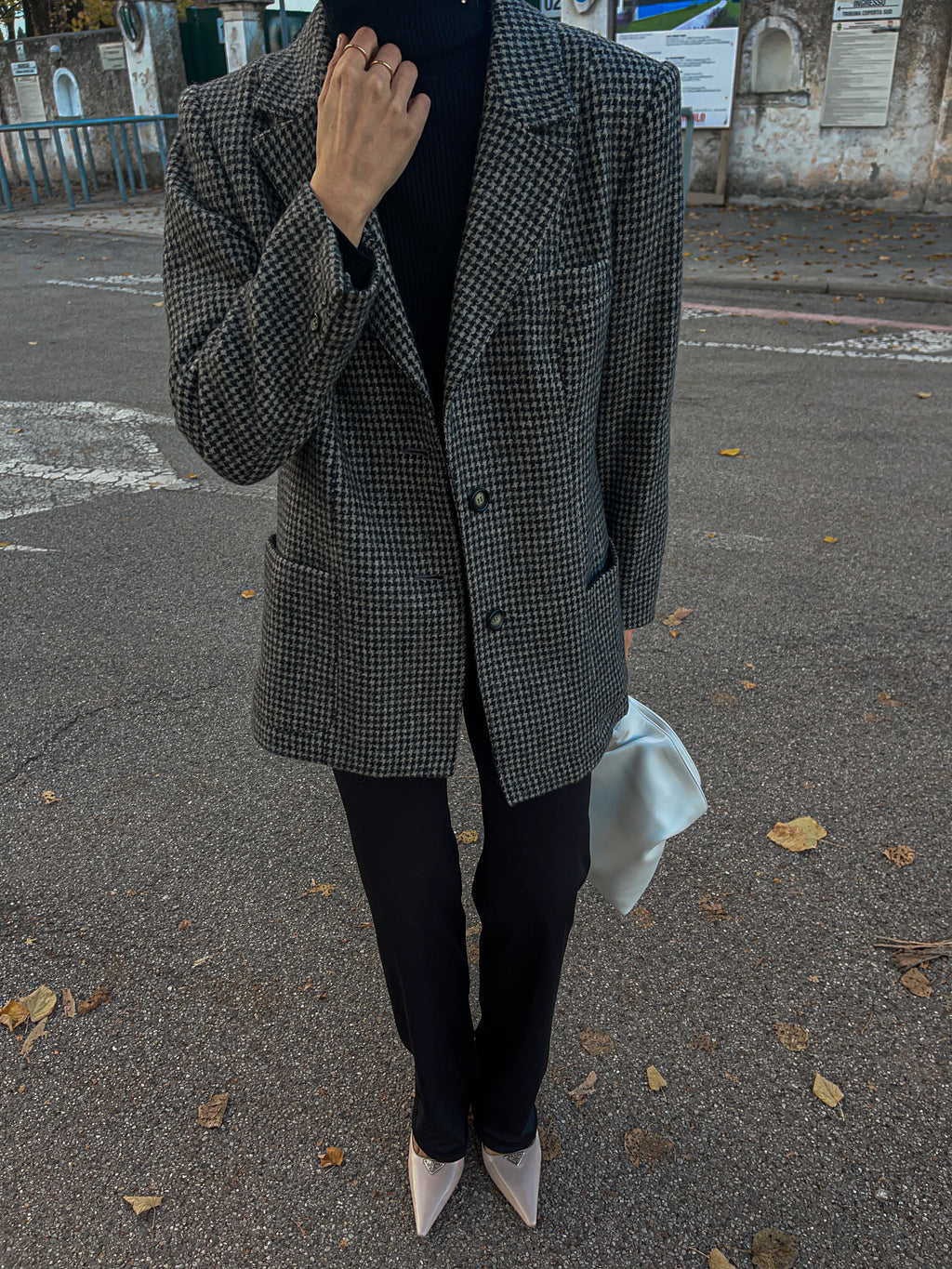 Pied de poule wool blazer