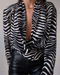 100% silk 'zebra' blouse