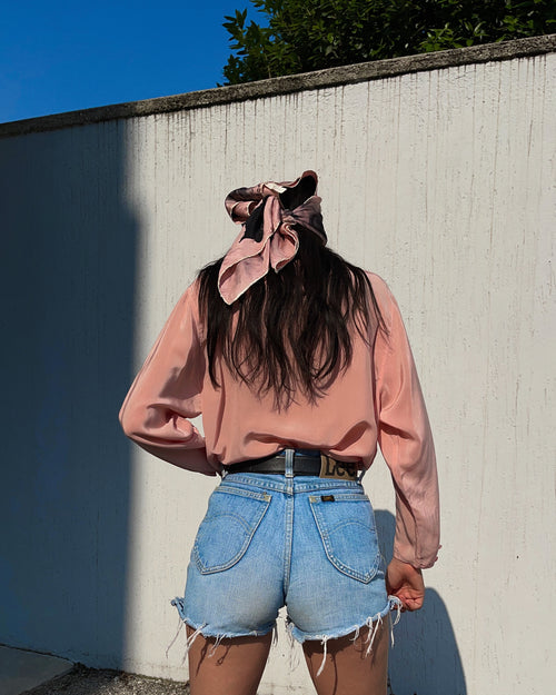100 silk pale pink shirt