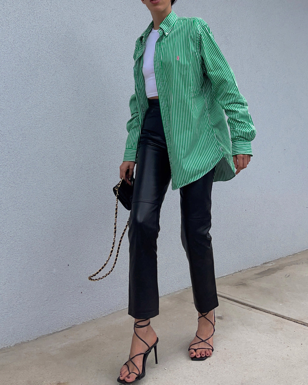 Ralph Lauren green stripes shirt