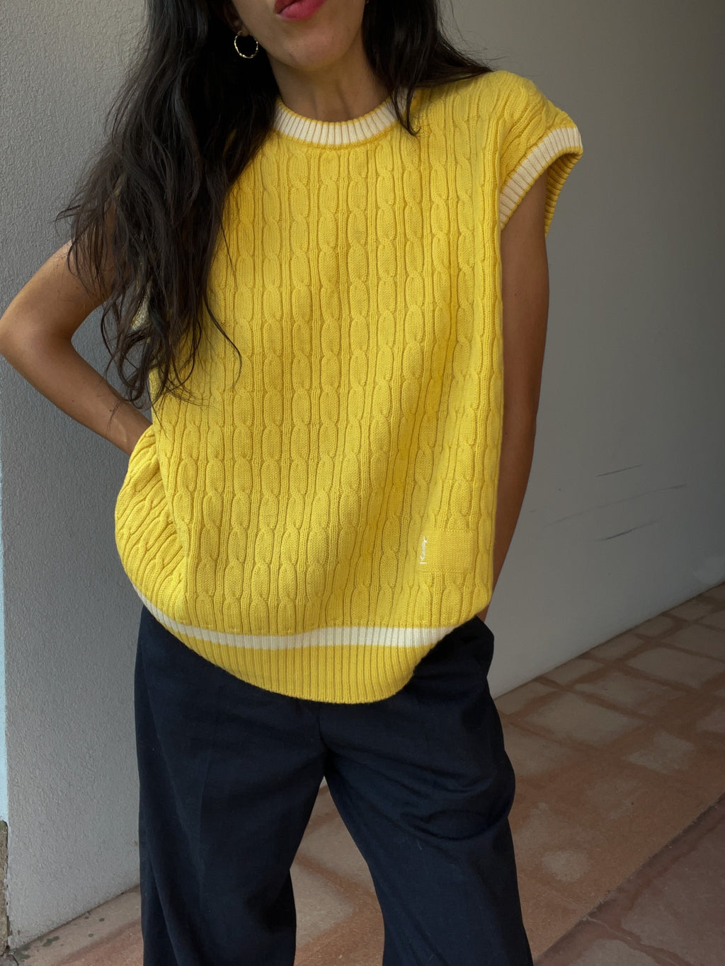 Ysl yellow wool vest