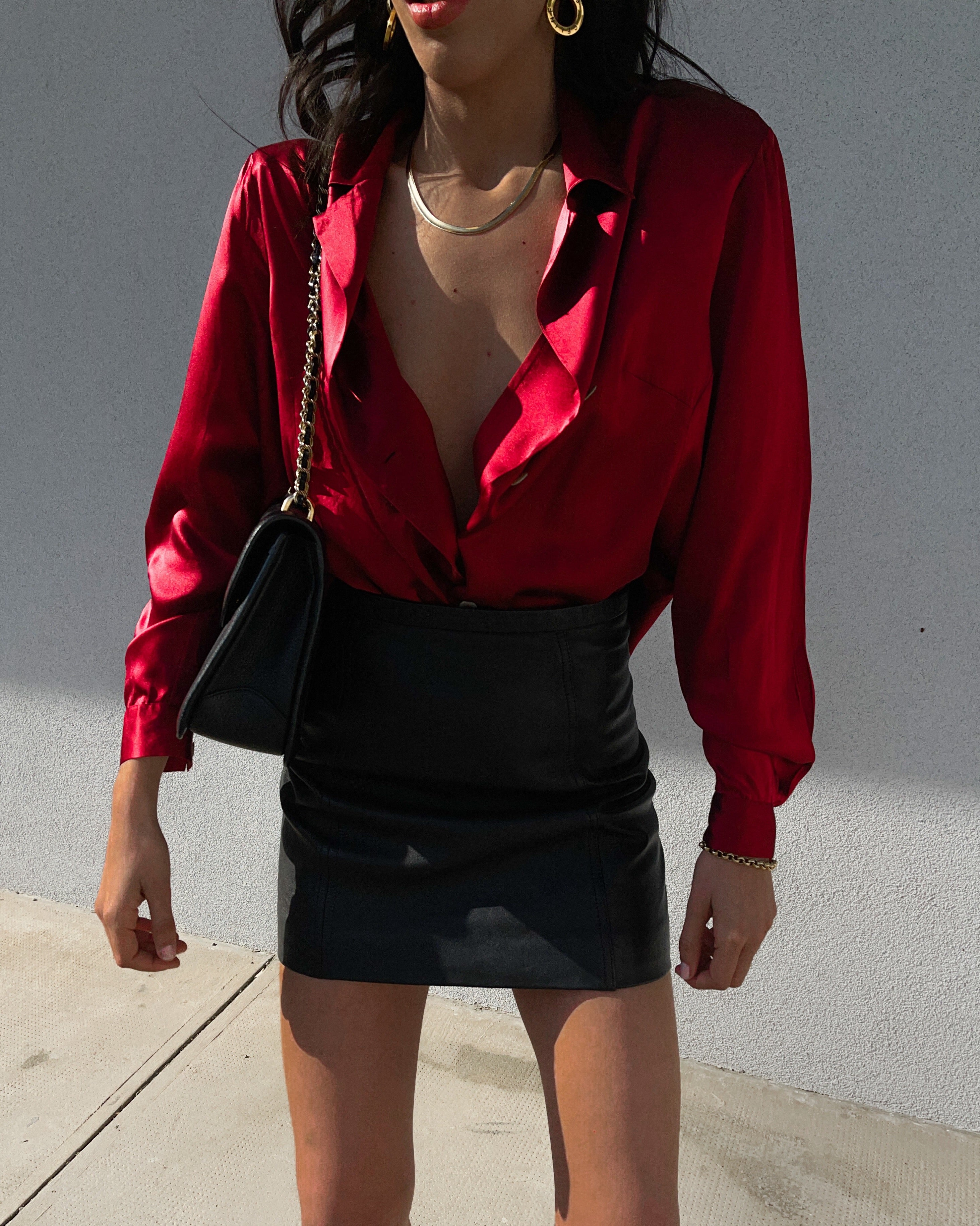100 liquid silk button down shirt