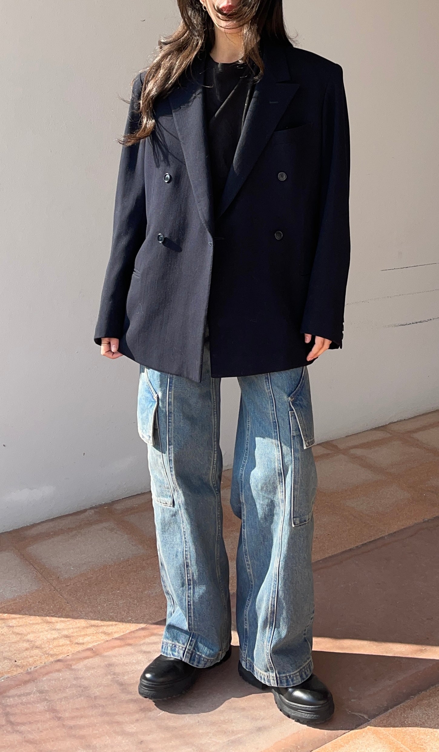 Blue man suit