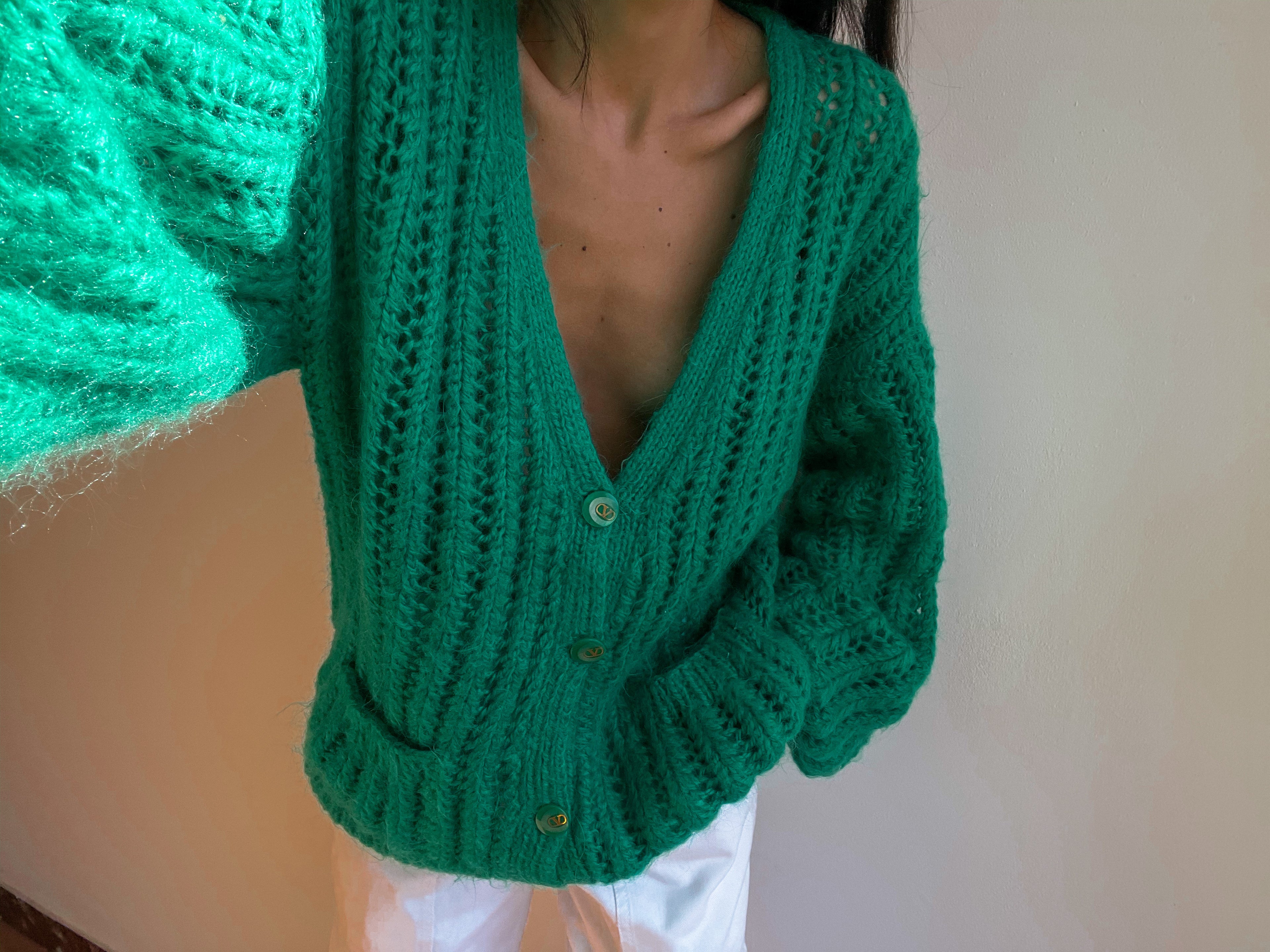 Green maxi cardigan