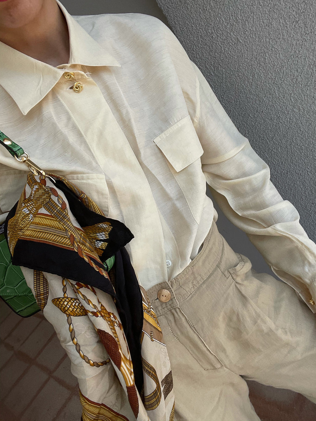 100 silk ivory shirt