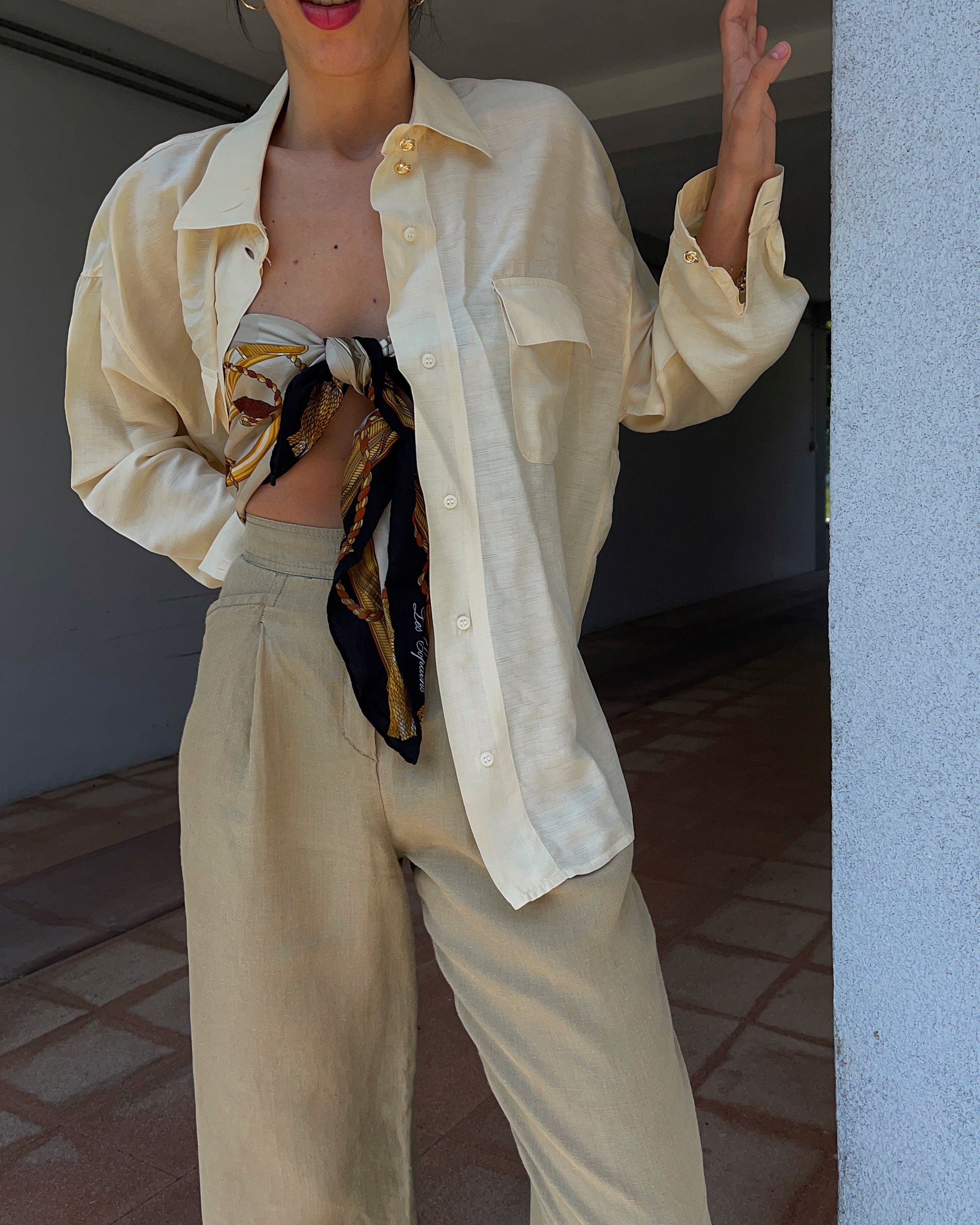 100 silk ivory shirt