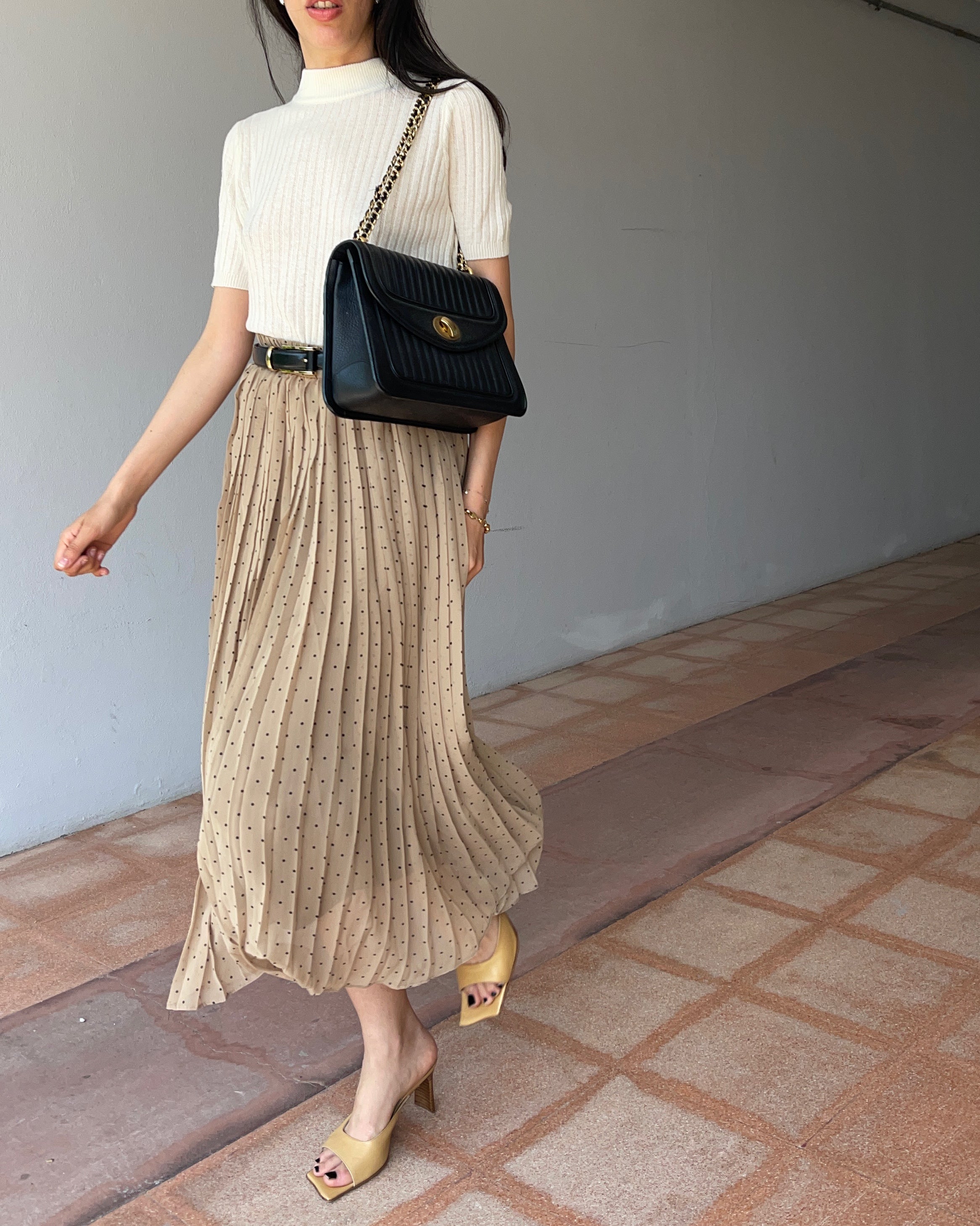 Pois midi skirt