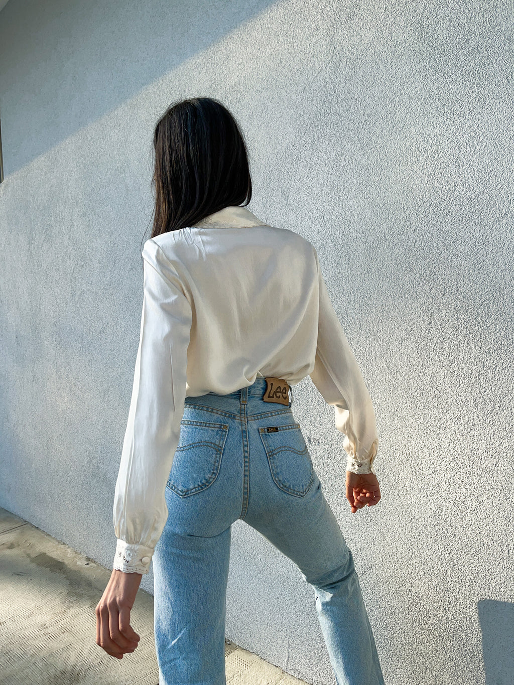 100% liquid silk embroided shirt