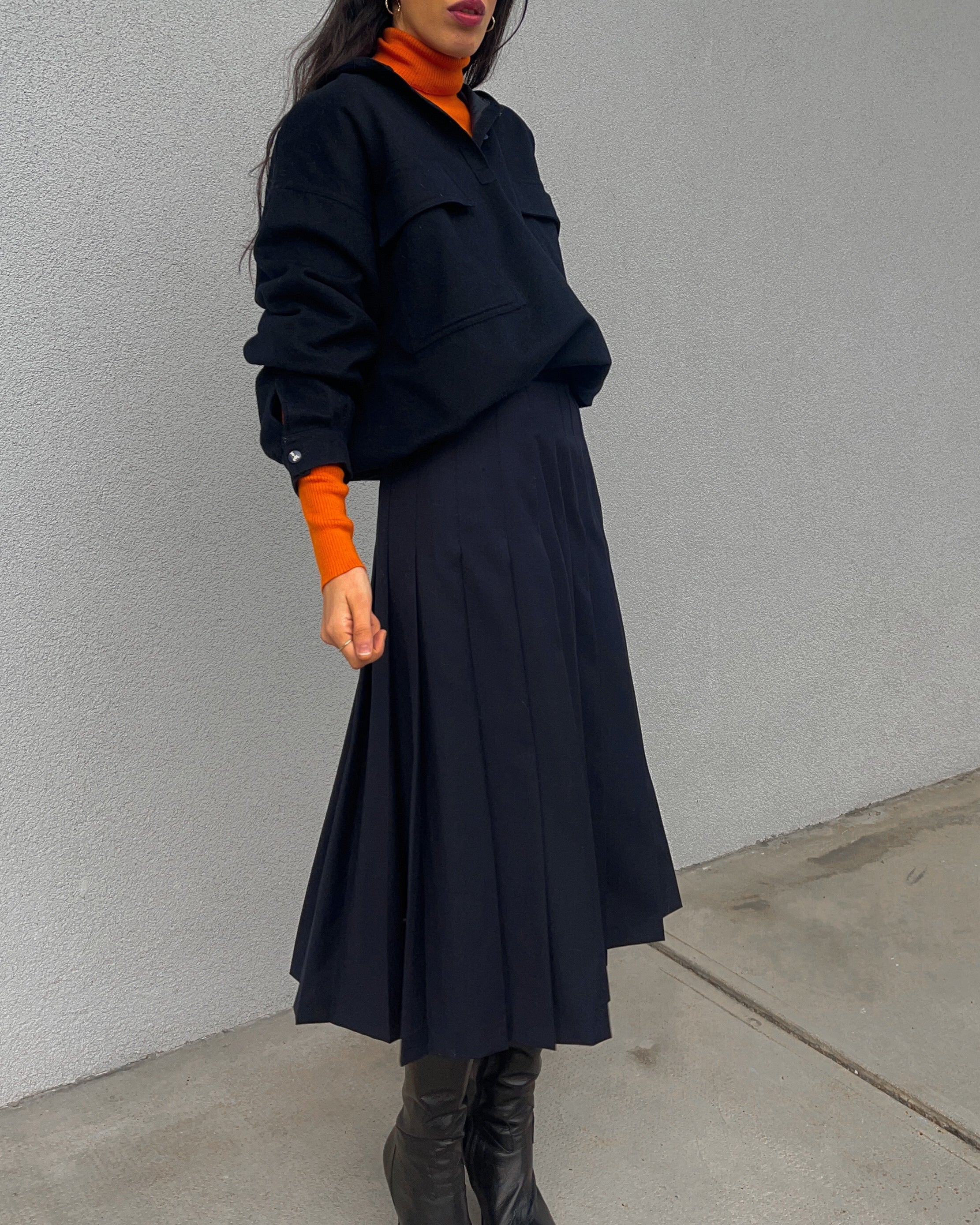 Blue wool skirt*