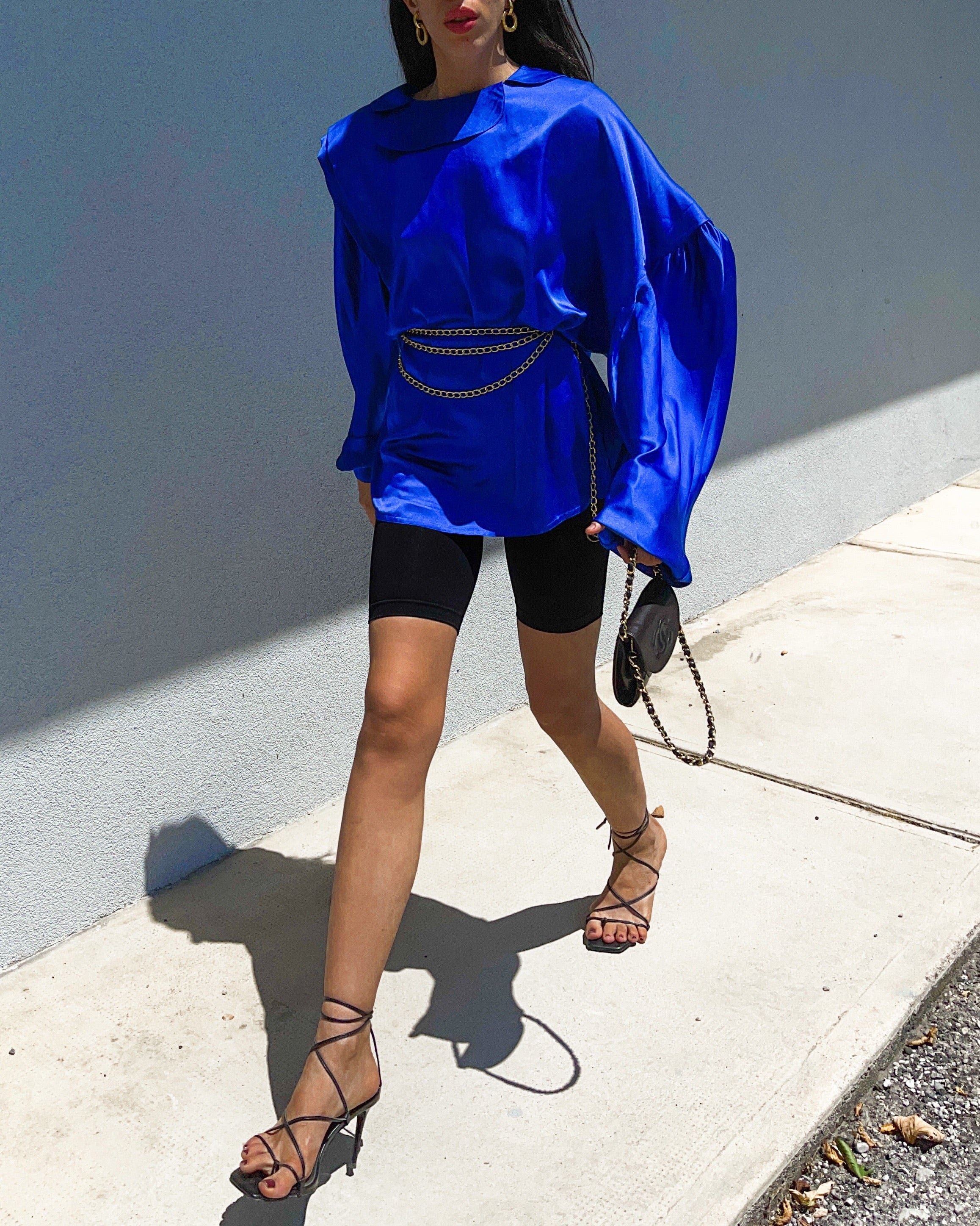 liquid silk maxi blouse