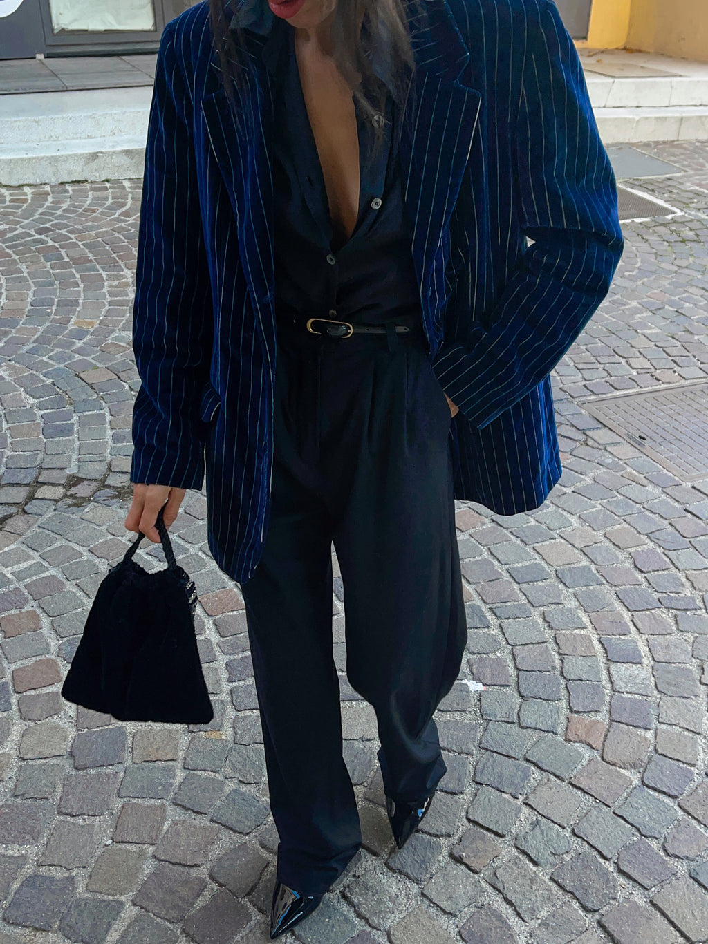 Velvet blue blazer