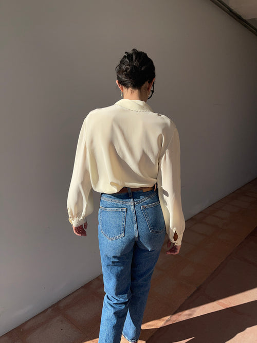 100% silk embroided shirt