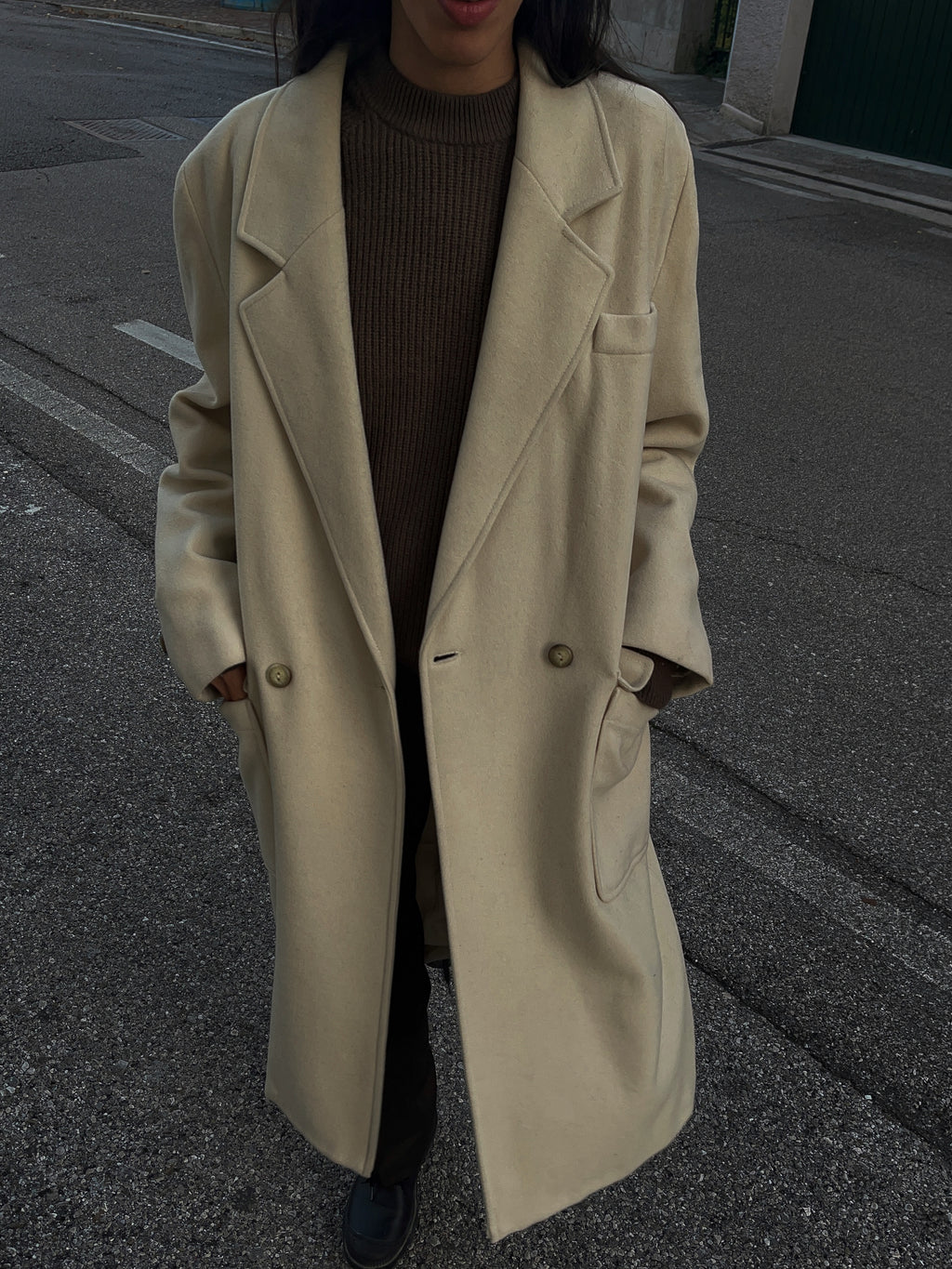 Cappotto bianco panna